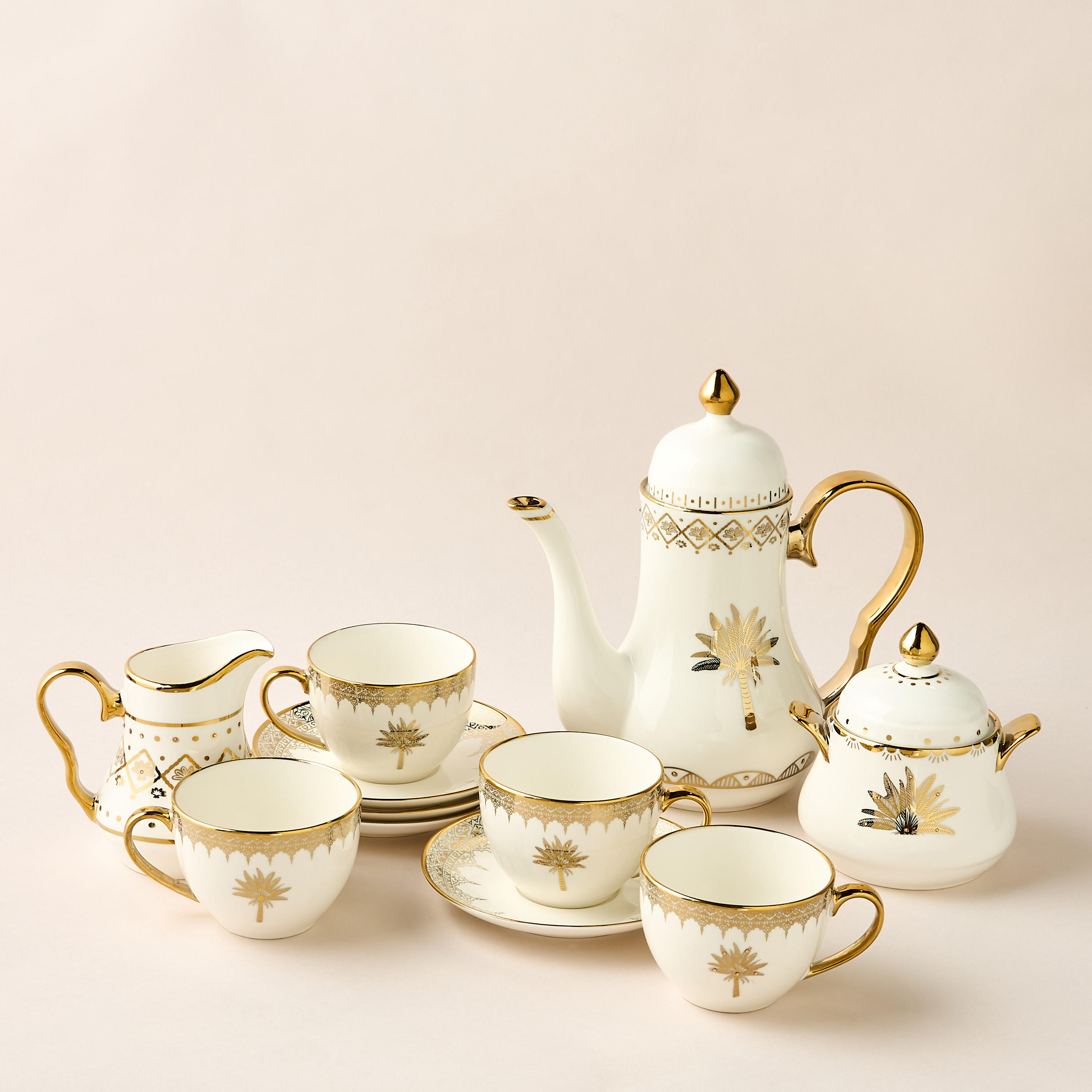 JOYYE collection adorned with Swarovski elements - Palm 8-Piece Cup and Saucer Set-household-dining-teaandcoffee-teaandcoffeesets-image-6