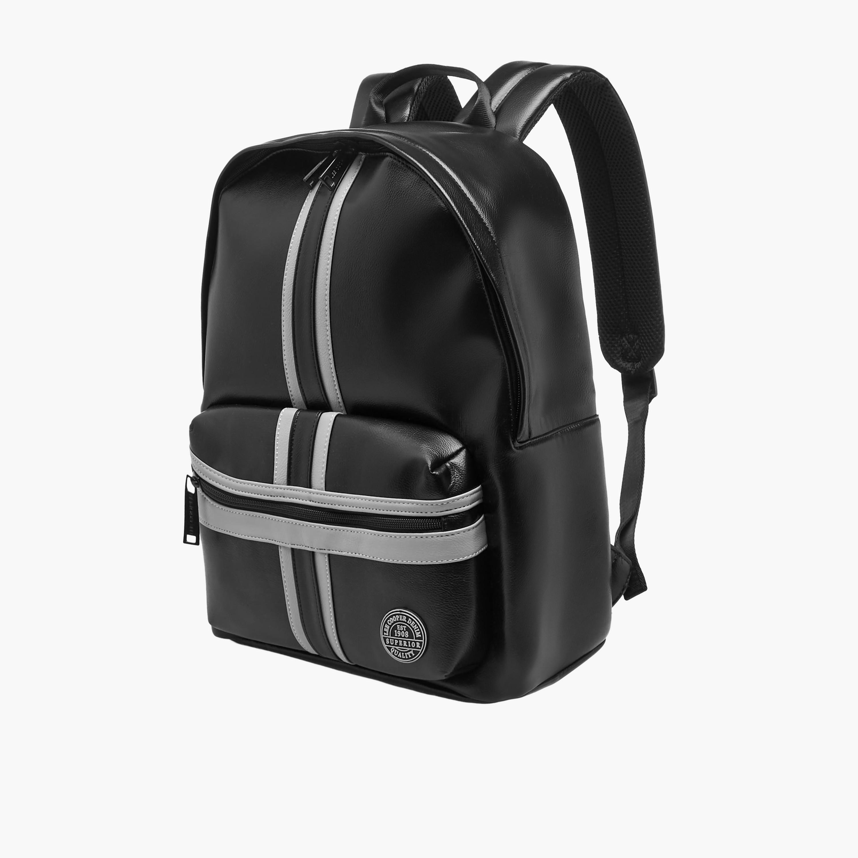 Lee Cooper Panelled Backpack with Adjustable Shoulder Straps-men-bags-image-3