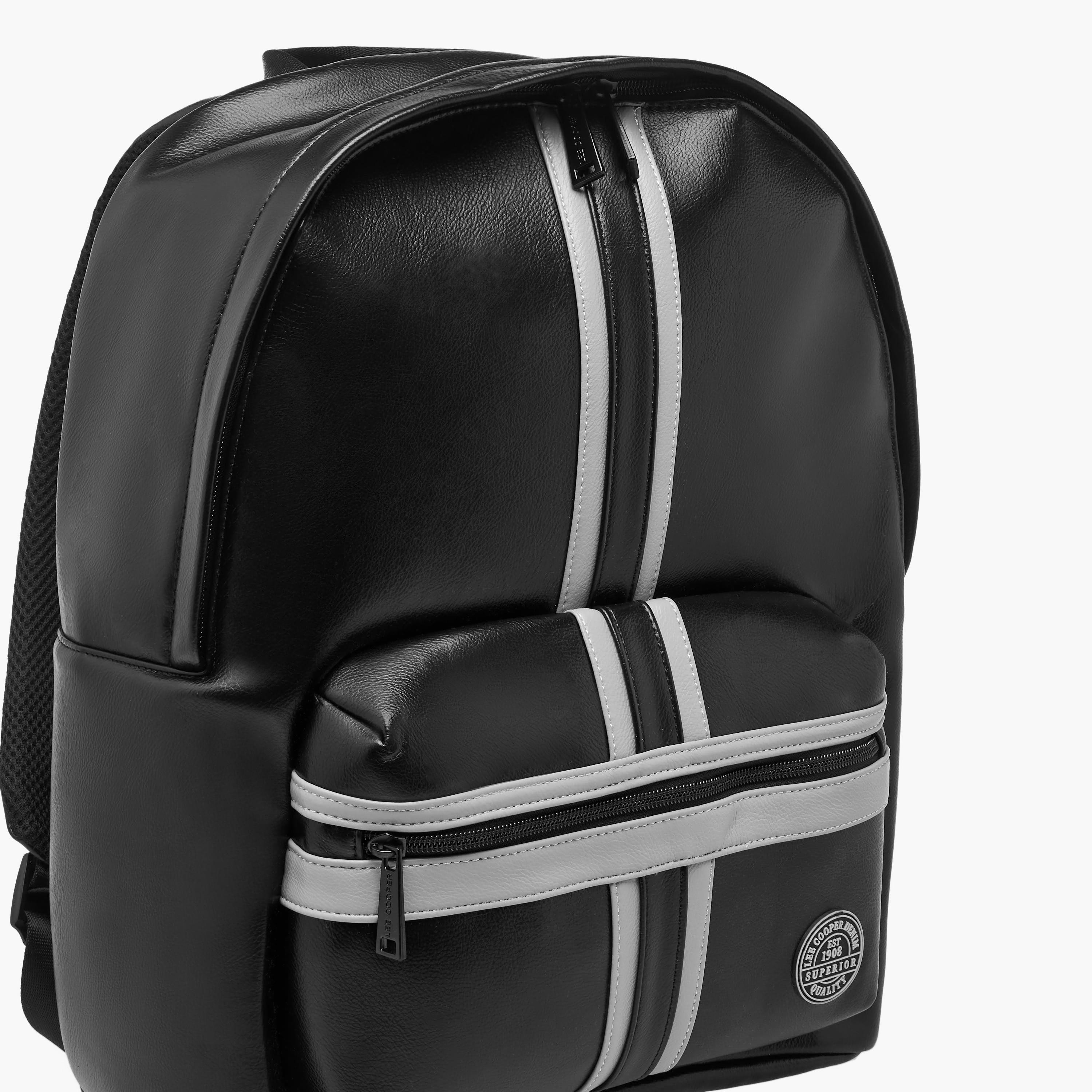 Lee Cooper Panelled Backpack with Adjustable Shoulder Straps-men-bags-image-5