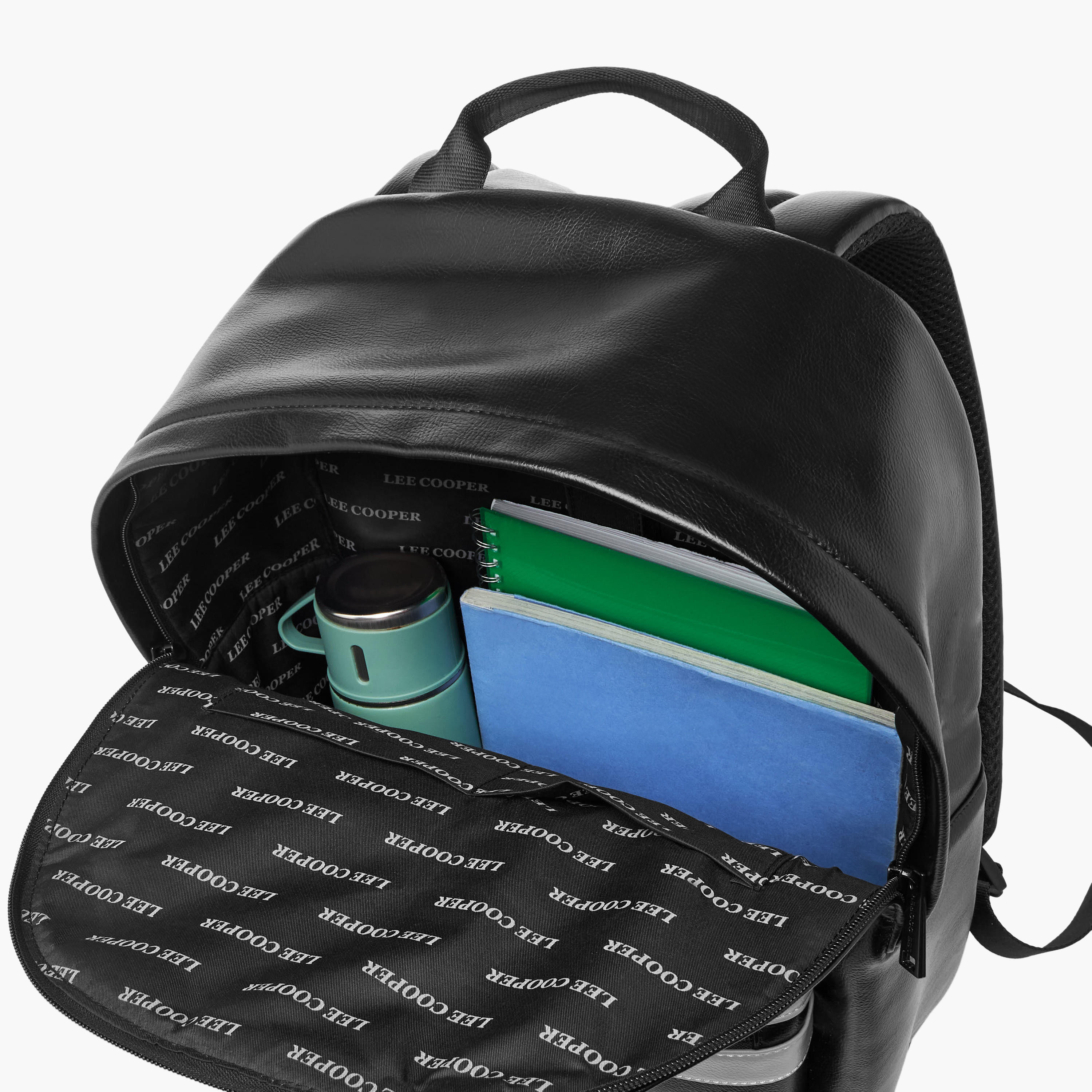 Lee Cooper Panelled Backpack with Adjustable Shoulder Straps-men-bags-image-8
