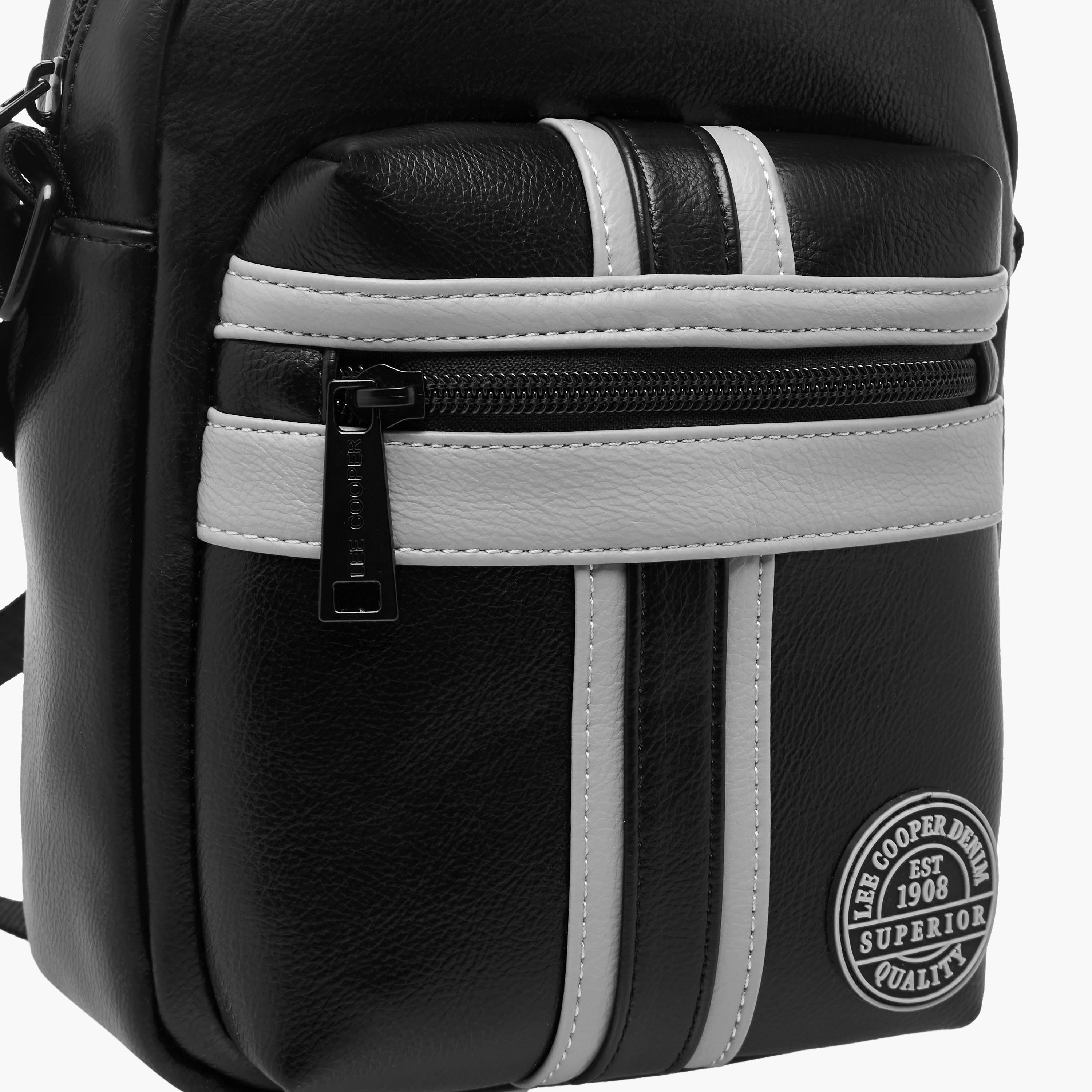 Lee Cooper Panelled Crossbody Bag with Zip Closure-men-bags-image-5