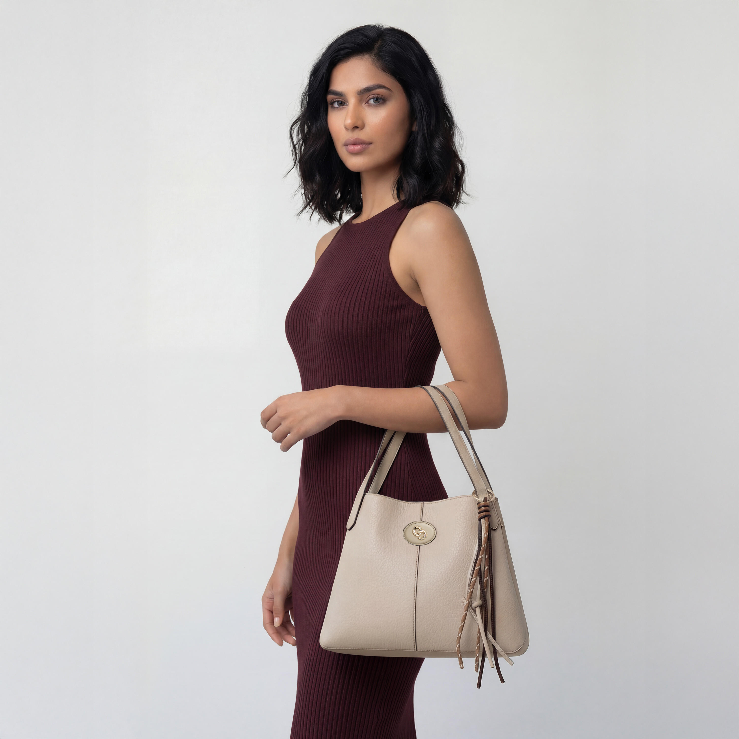 Celeste Textured Shoulder Bag with Detachable Strap-women-bagsandwallets-handbags-image-2