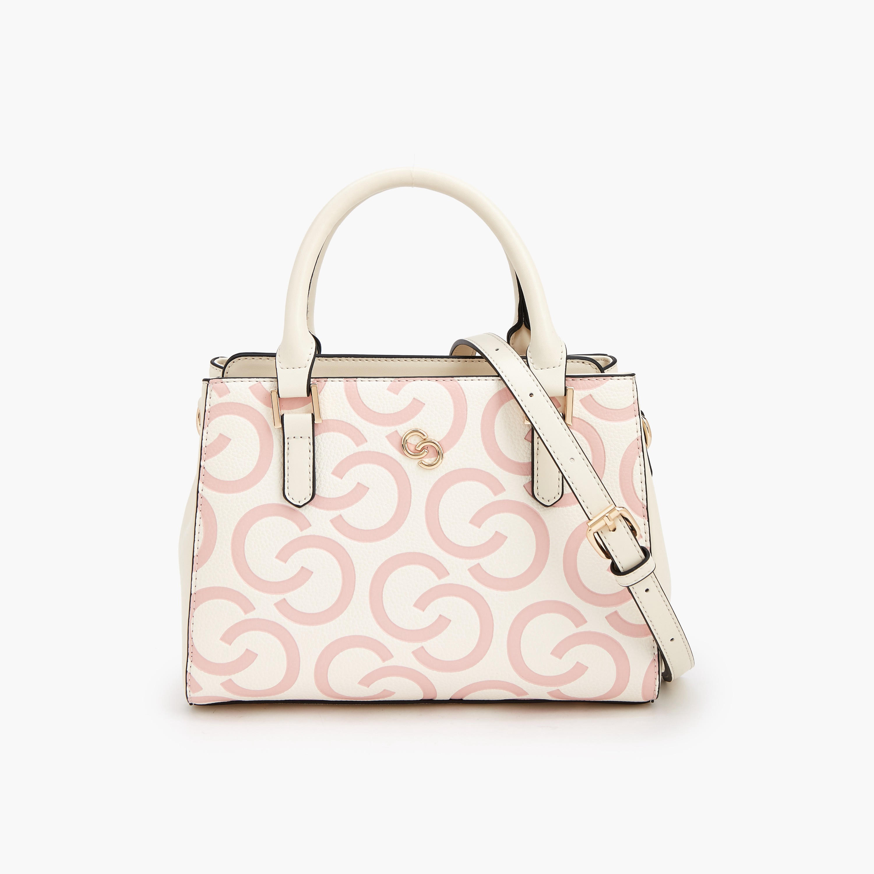 شنطة توتي بنقوش مونوجرام بارزة بحزام قابل للتعديل من سيليست-women-bagsandwallets-handbags-image-1