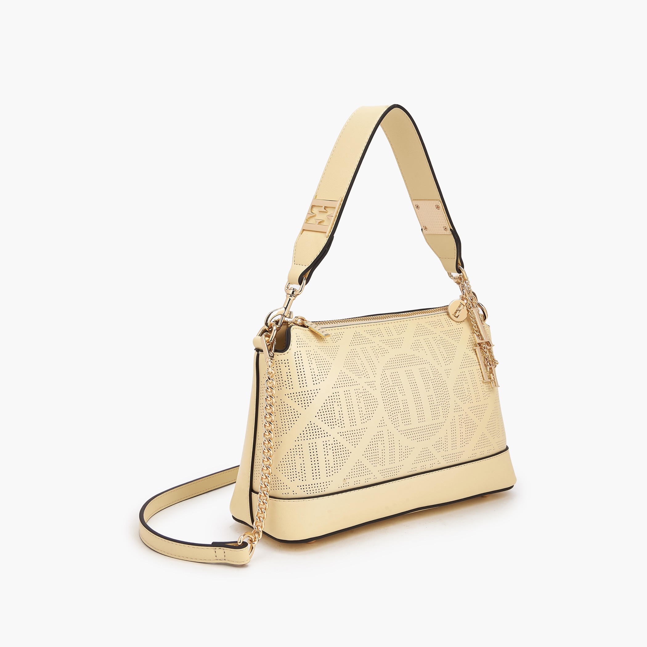 Elle Laser Cut Textured Shoulder Bag with Detachable Strap-women-bagsandwallets-handbags-image-4
