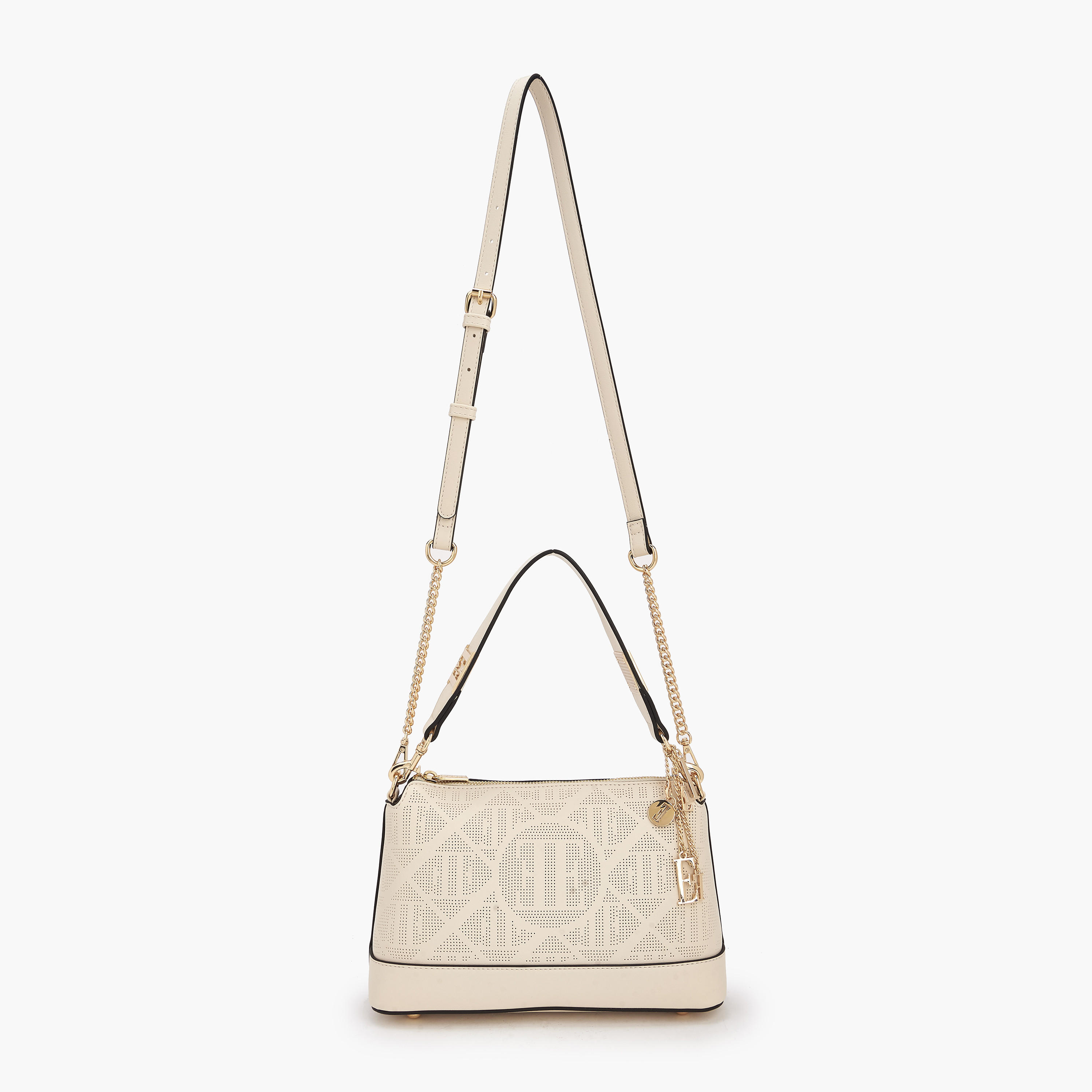 Elle Laser Cut Textured Shoulder Bag with Detachable Strap-women-bagsandwallets-handbags-image-3
