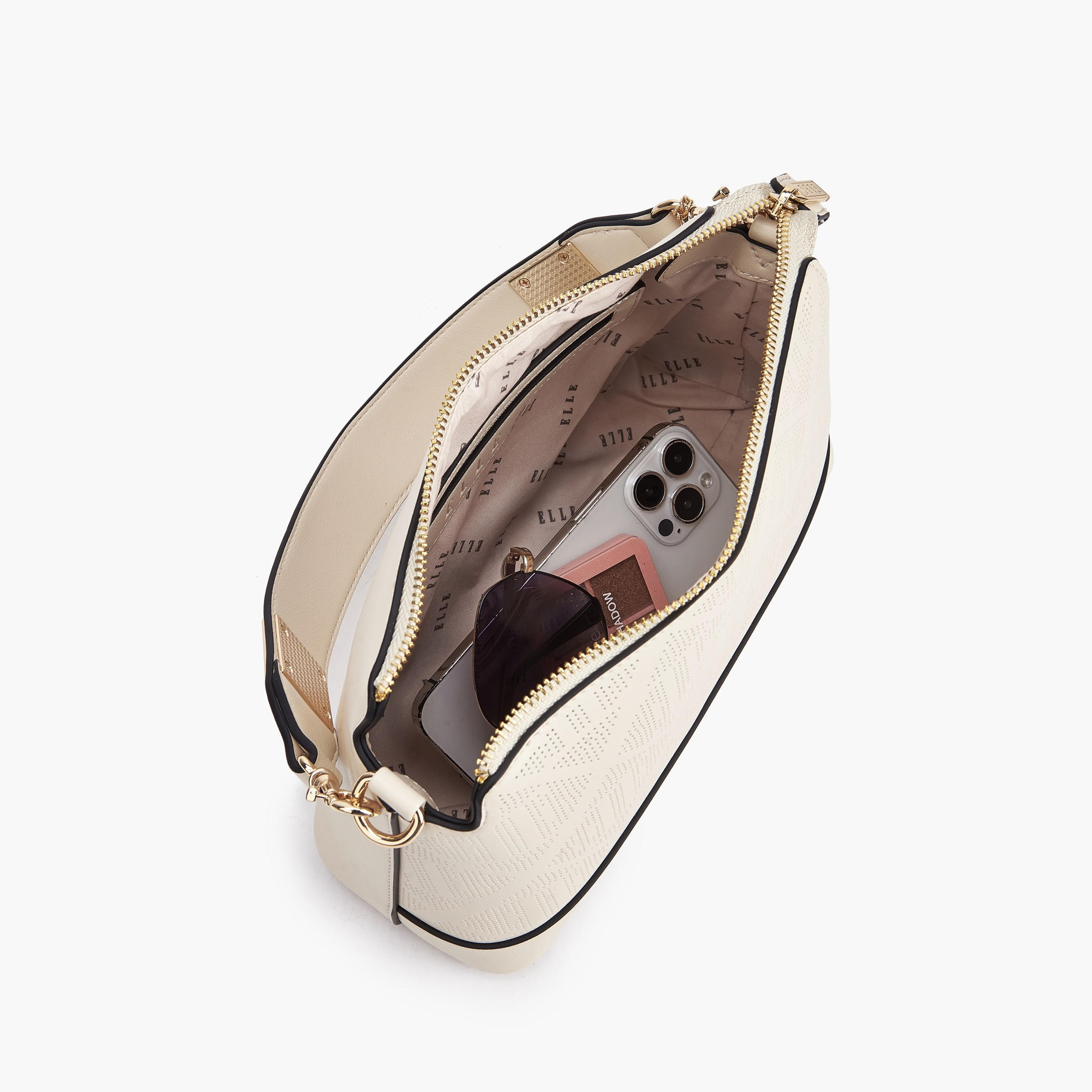 Elle Laser Cut Textured Shoulder Bag with Detachable Strap-women-bagsandwallets-handbags-image-8