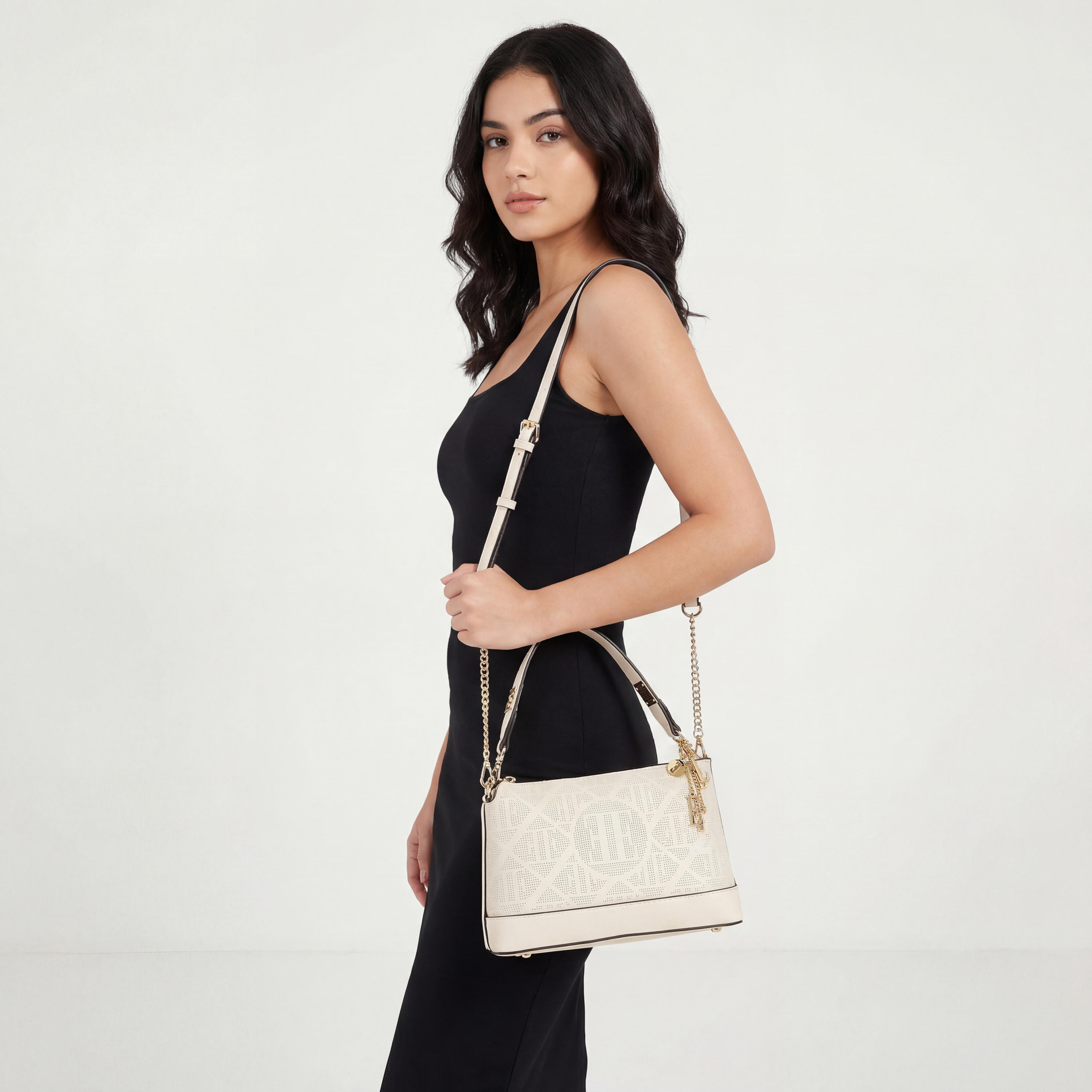 Elle Laser Cut Textured Shoulder Bag with Detachable Strap-women-bagsandwallets-handbags-image-2