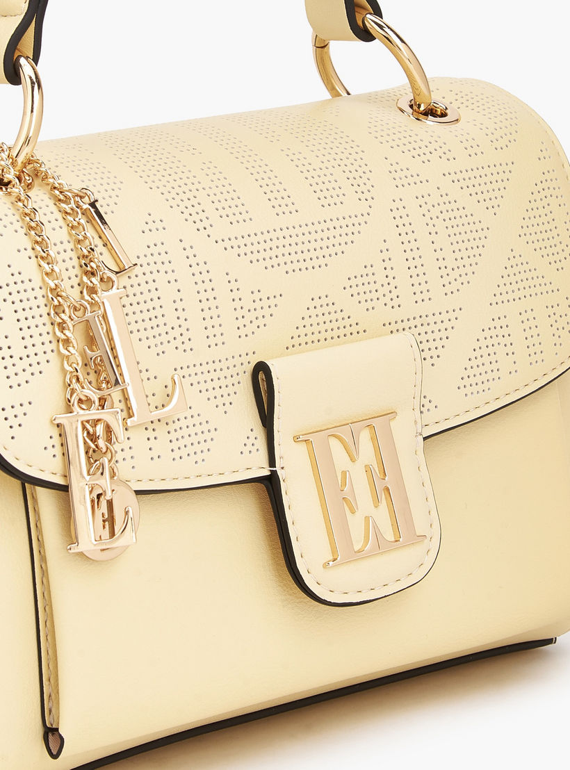 Elle Laser Cut Textured Satchel Bag with Detachable Strap-women-bagsandwallets-handbags-image-4
