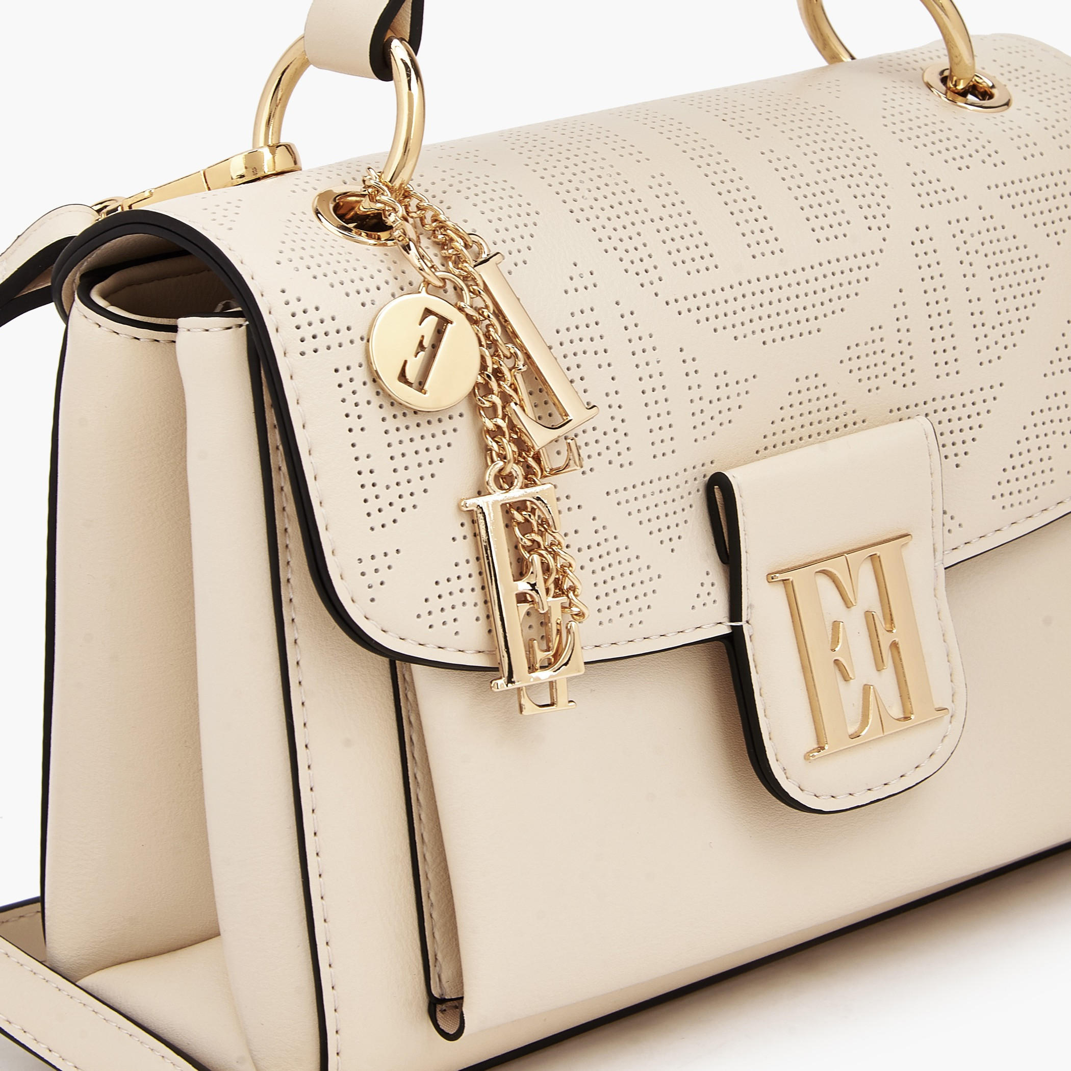 Elle Laser Cut Textured Satchel Bag with Detachable Strap-women-bagsandwallets-handbags-image-4