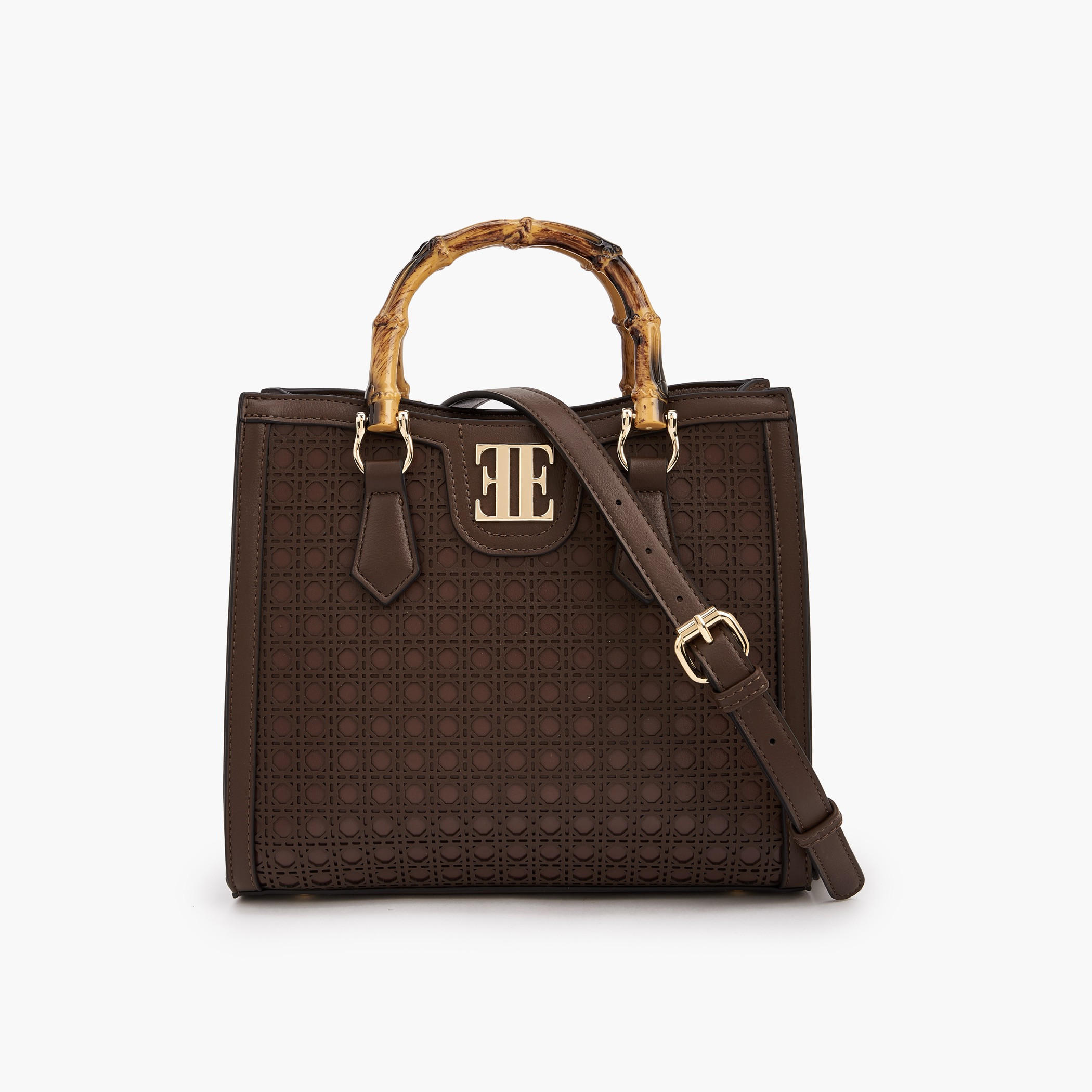 Elle Perforated Tote Bag with Double Handle-women-bagsandwallets-handbags-image-1
