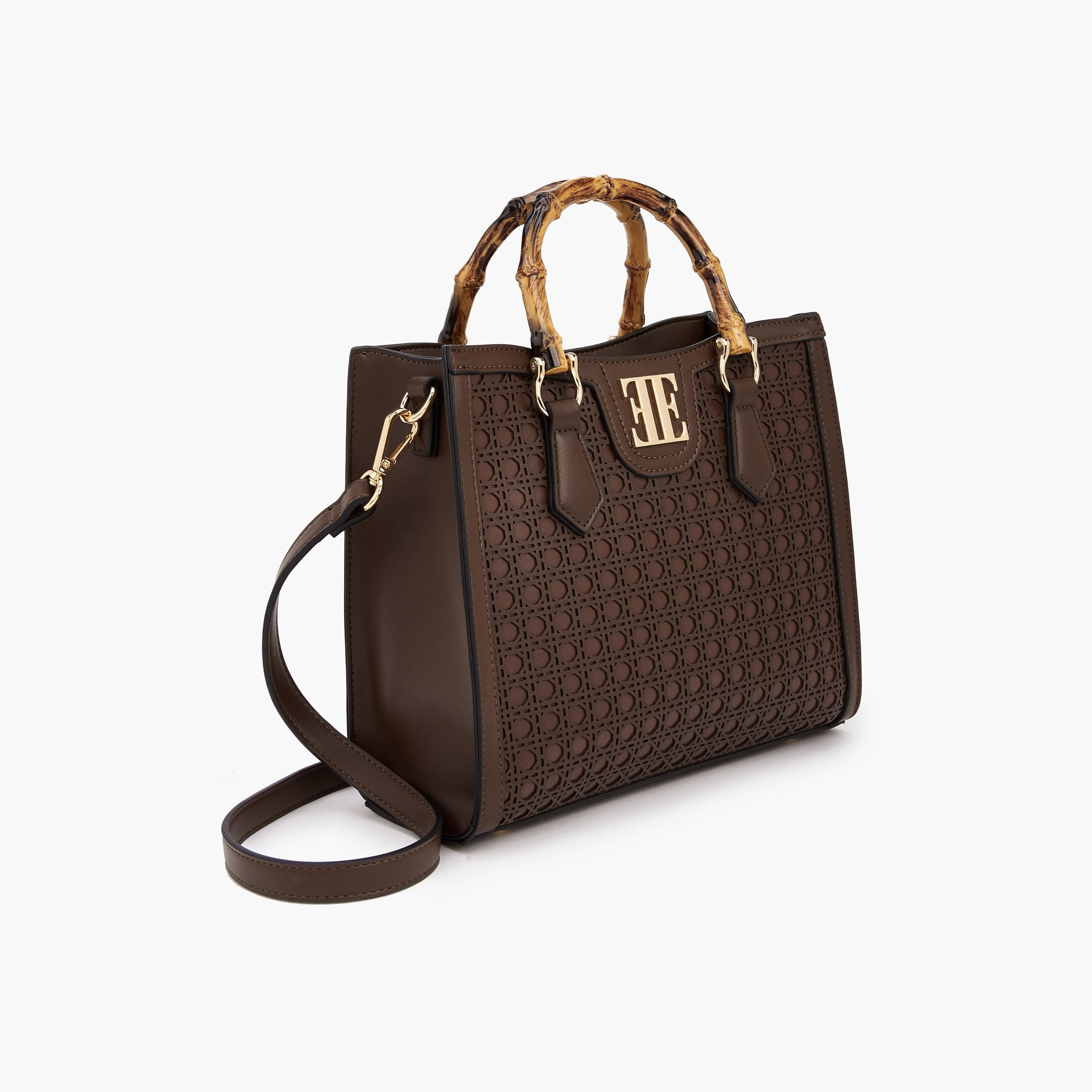 Elle Perforated Tote Bag with Double Handle-women-bagsandwallets-handbags-image-4