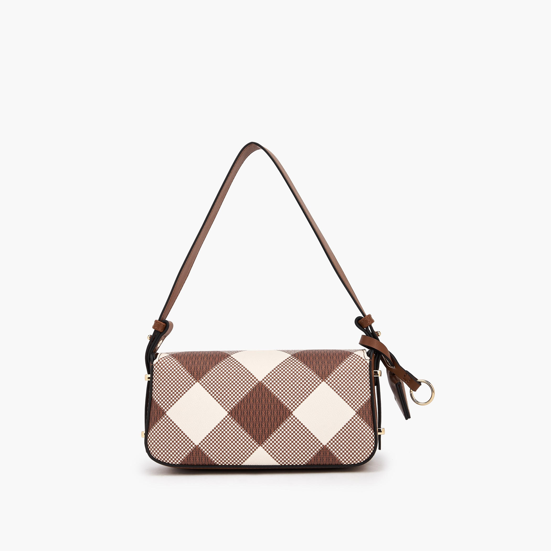 Elle Checked Shoulder Bag with Flap Closure-women-bagsandwallets-handbags-image-6