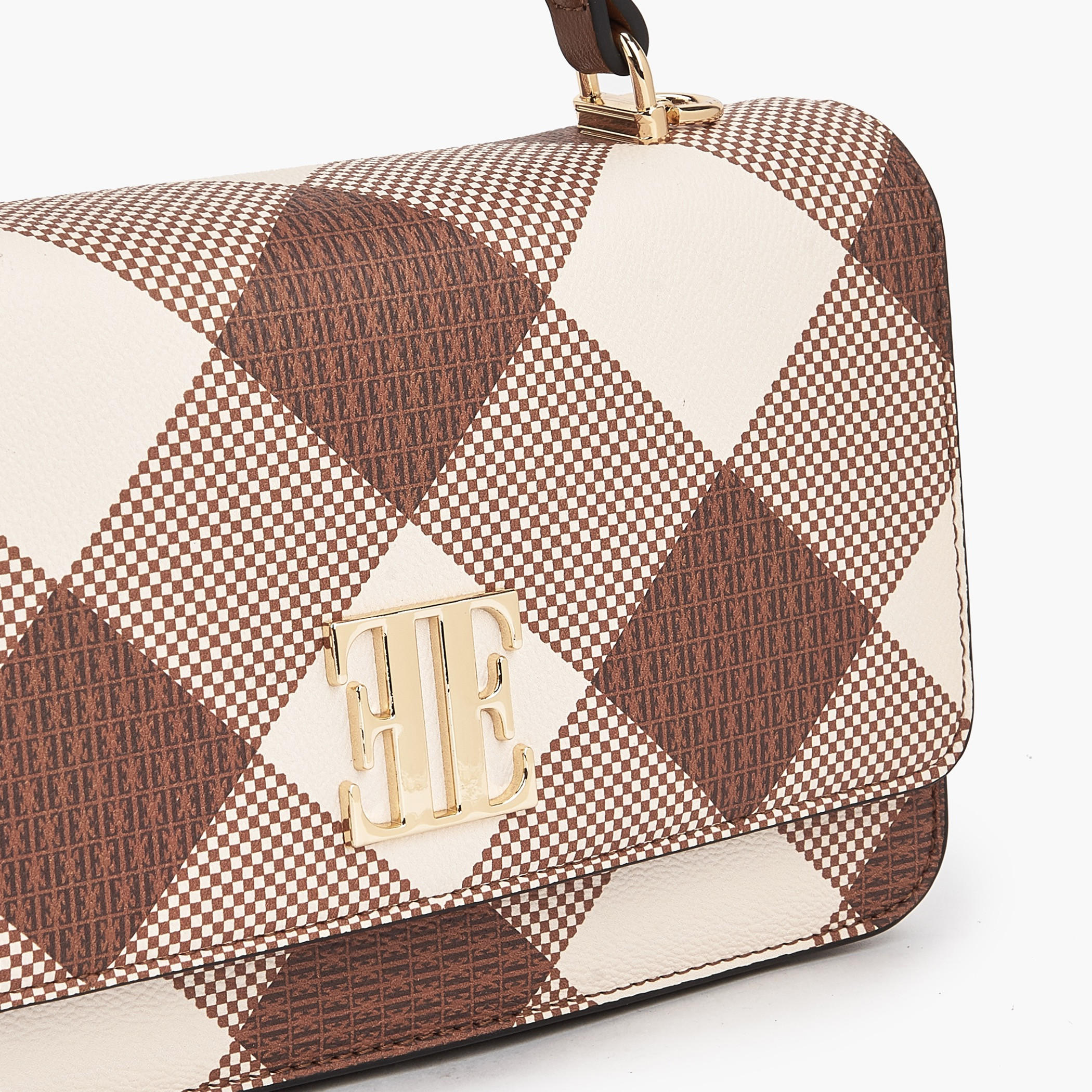 Elle Monogram Print Satchel Bag with Chain Strap-women-bagsandwallets-handbags-image-4