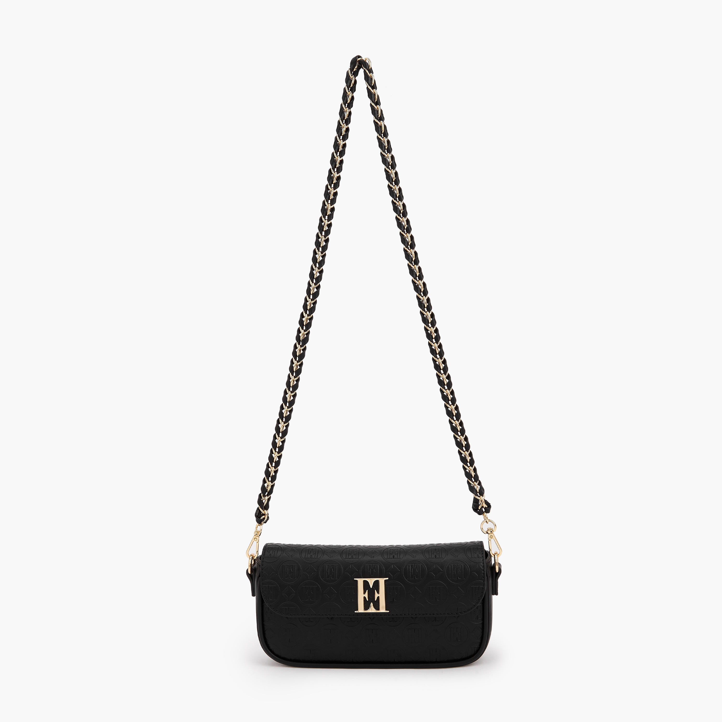 Elle Monogram Debossed Crossbody Bag with Chain Strap-women-bagsandwallets-handbags-image-2