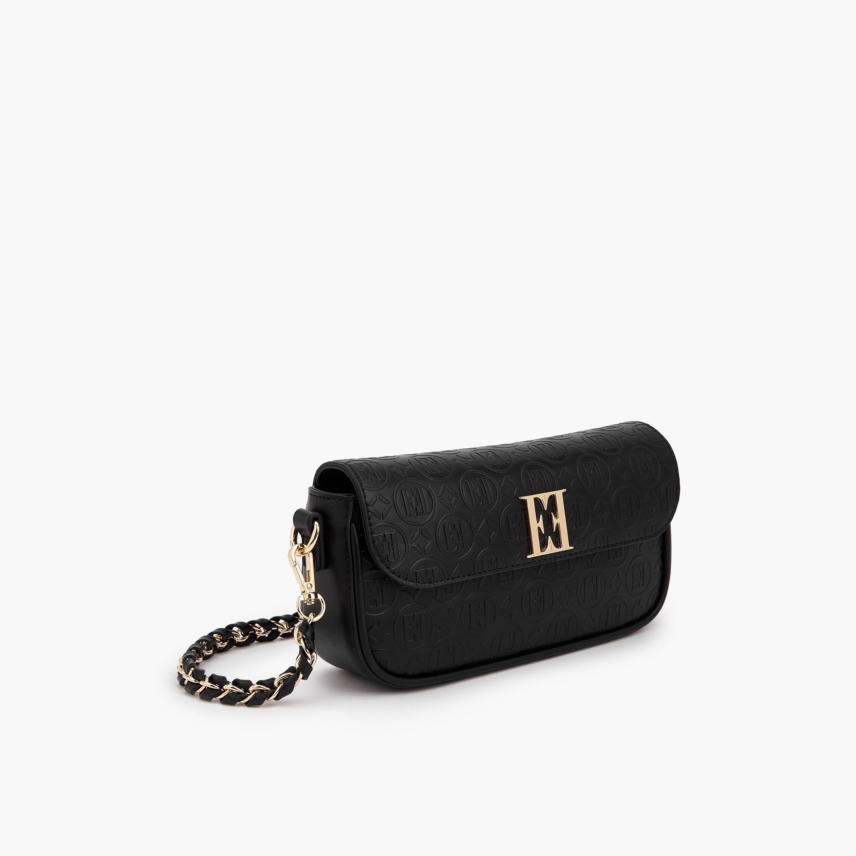 Elle Monogram Debossed Crossbody Bag with Chain Strap-women-bagsandwallets-handbags-image-3