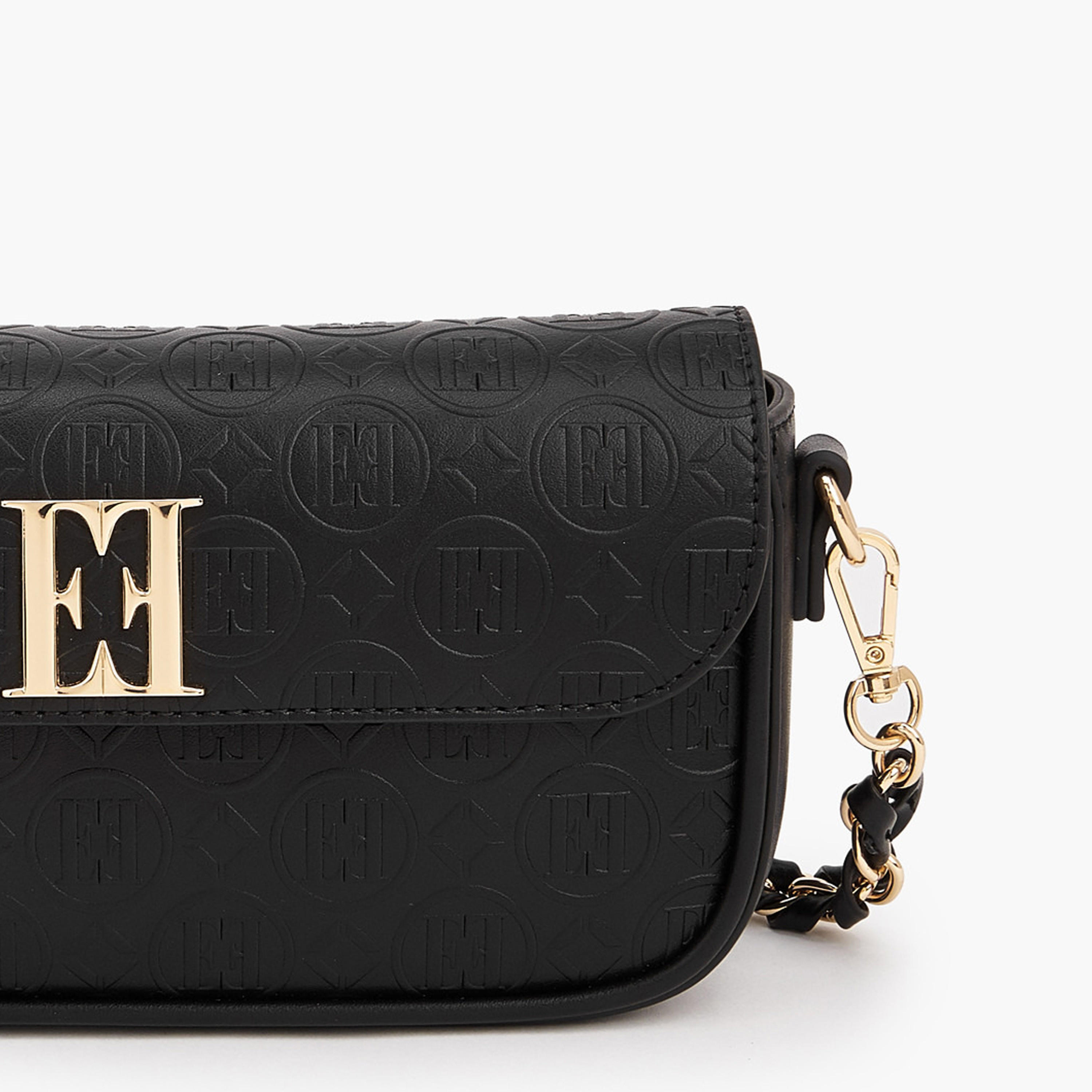 Elle Monogram Debossed Crossbody Bag with Chain Strap-women-bagsandwallets-handbags-image-8