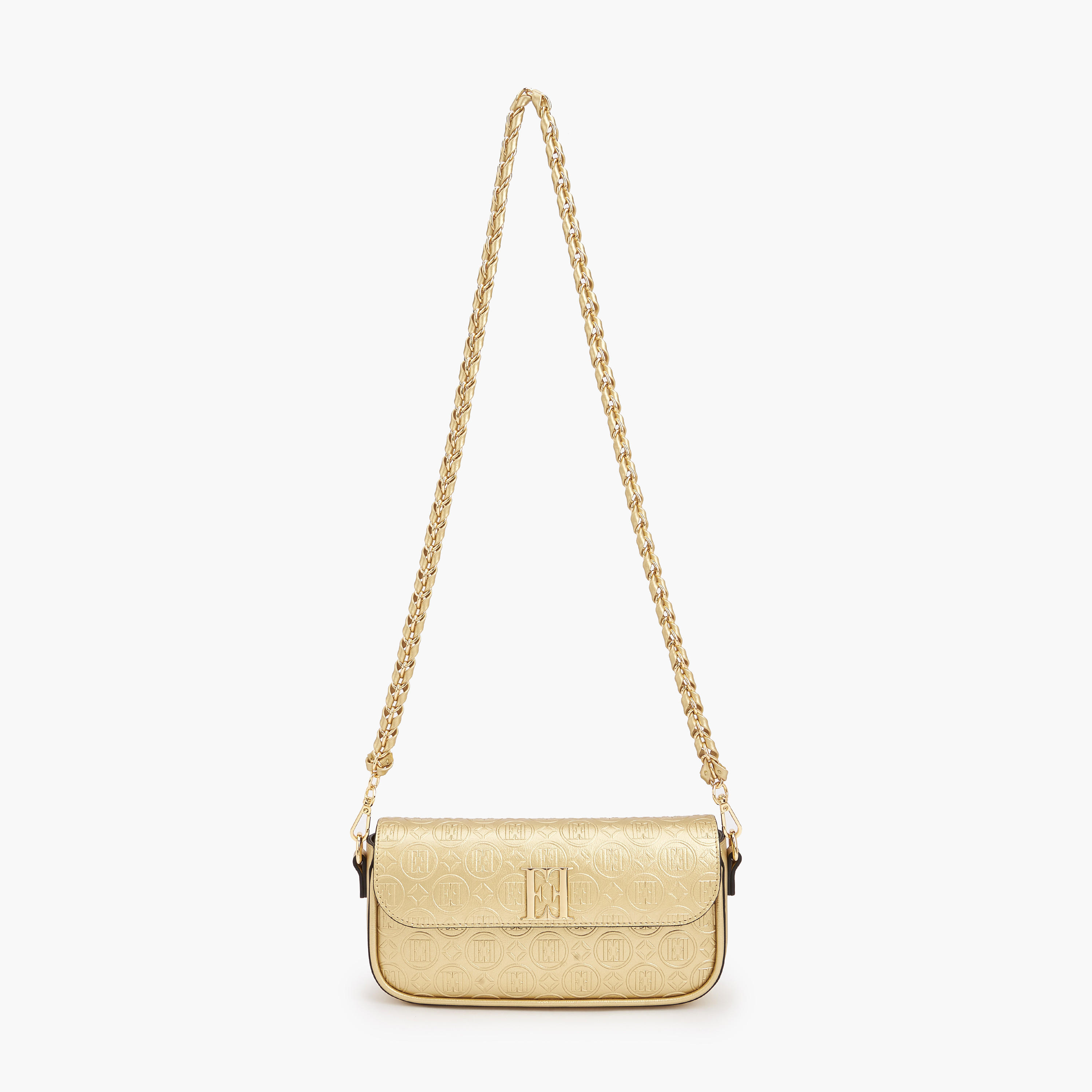 Elle Monogram Debossed Crossbody Bag with Chain Strap-women-bagsandwallets-handbags-image-3