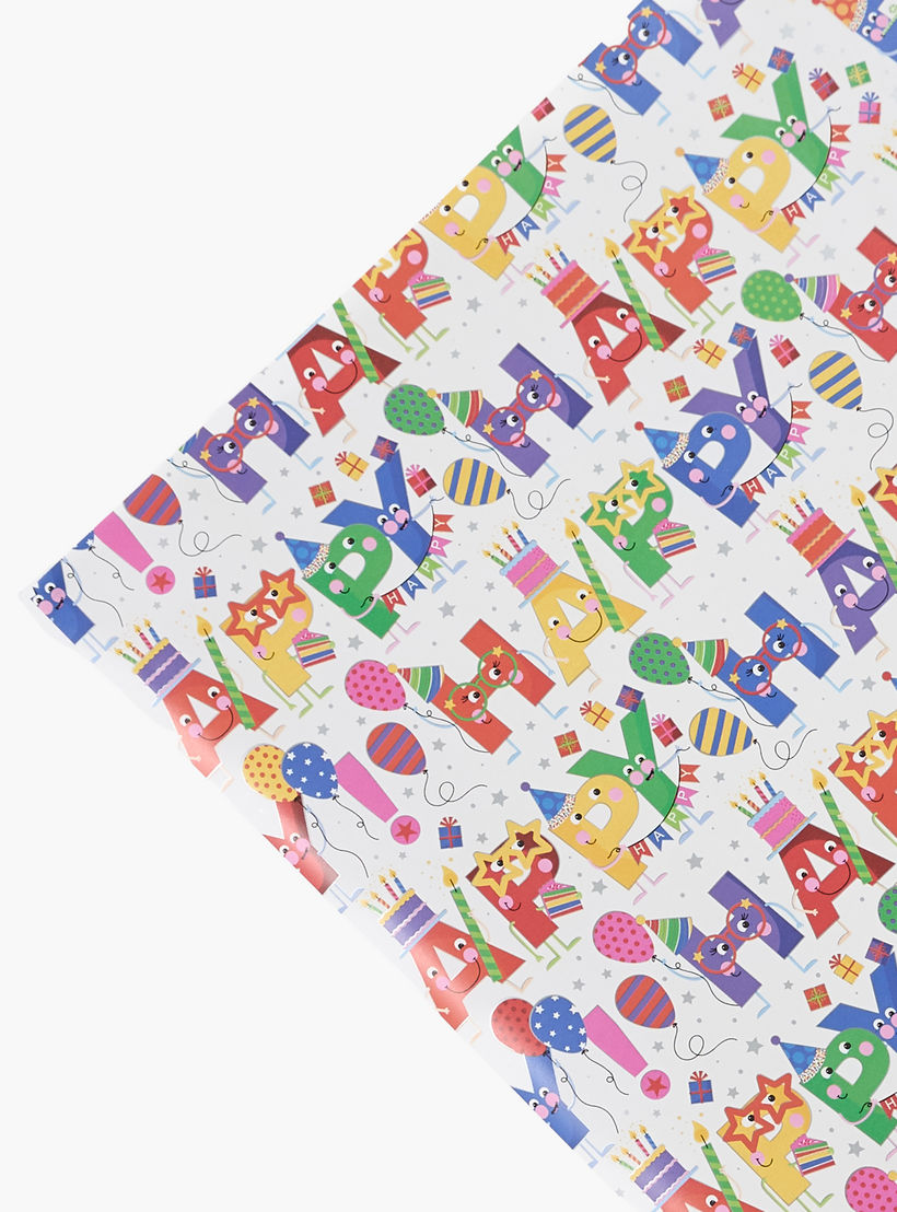 Findz Happy Birthday Print Paper Gift Wrap - 70x200 cms-household-decor-decorativeobjectsandsculptures-image-3