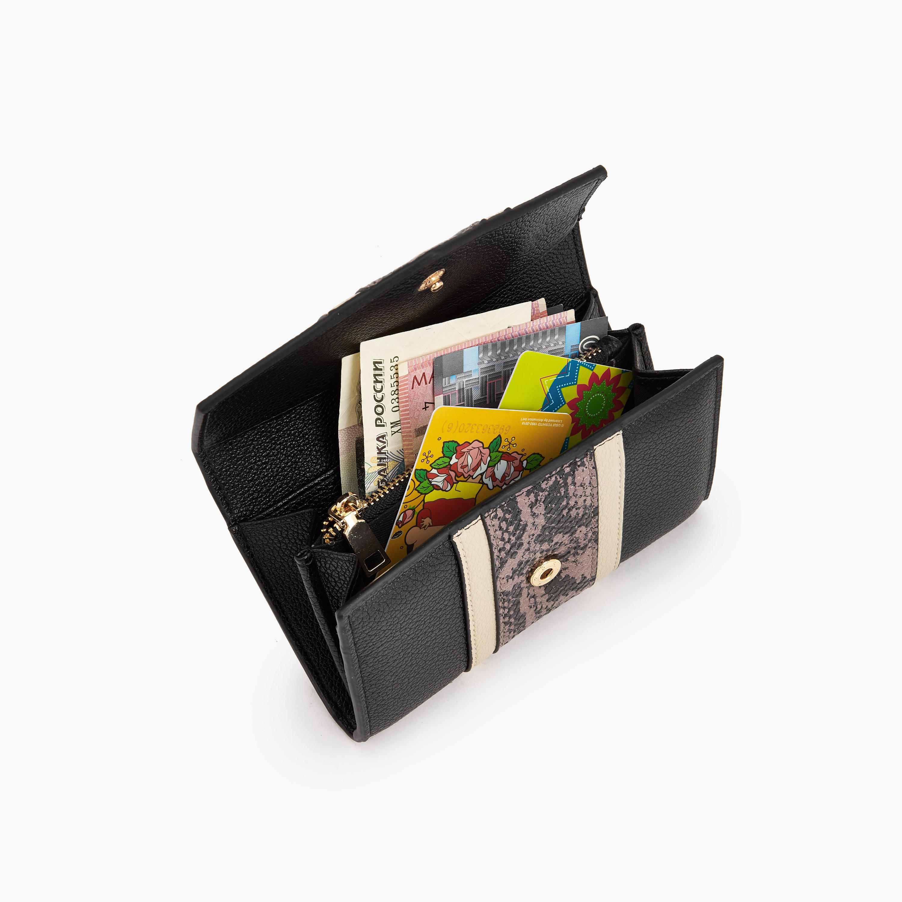 Celeste Textured Wallet with Snap Button Closure-women-bagsandwallets-wallets-image-7