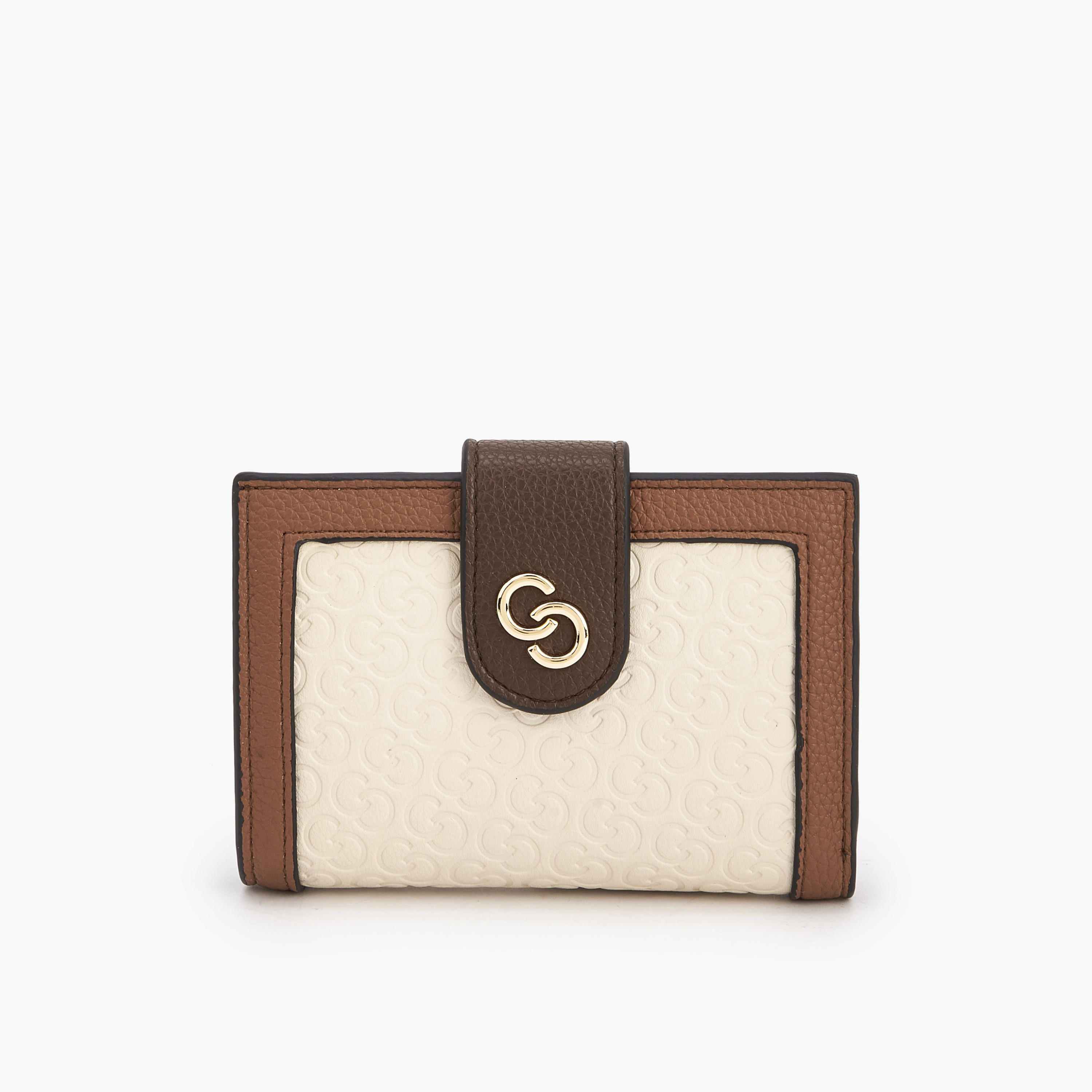 Celeste Monogram Embossed Wallet with Snap Button Closure-women-bagsandwallets-wallets-image-1