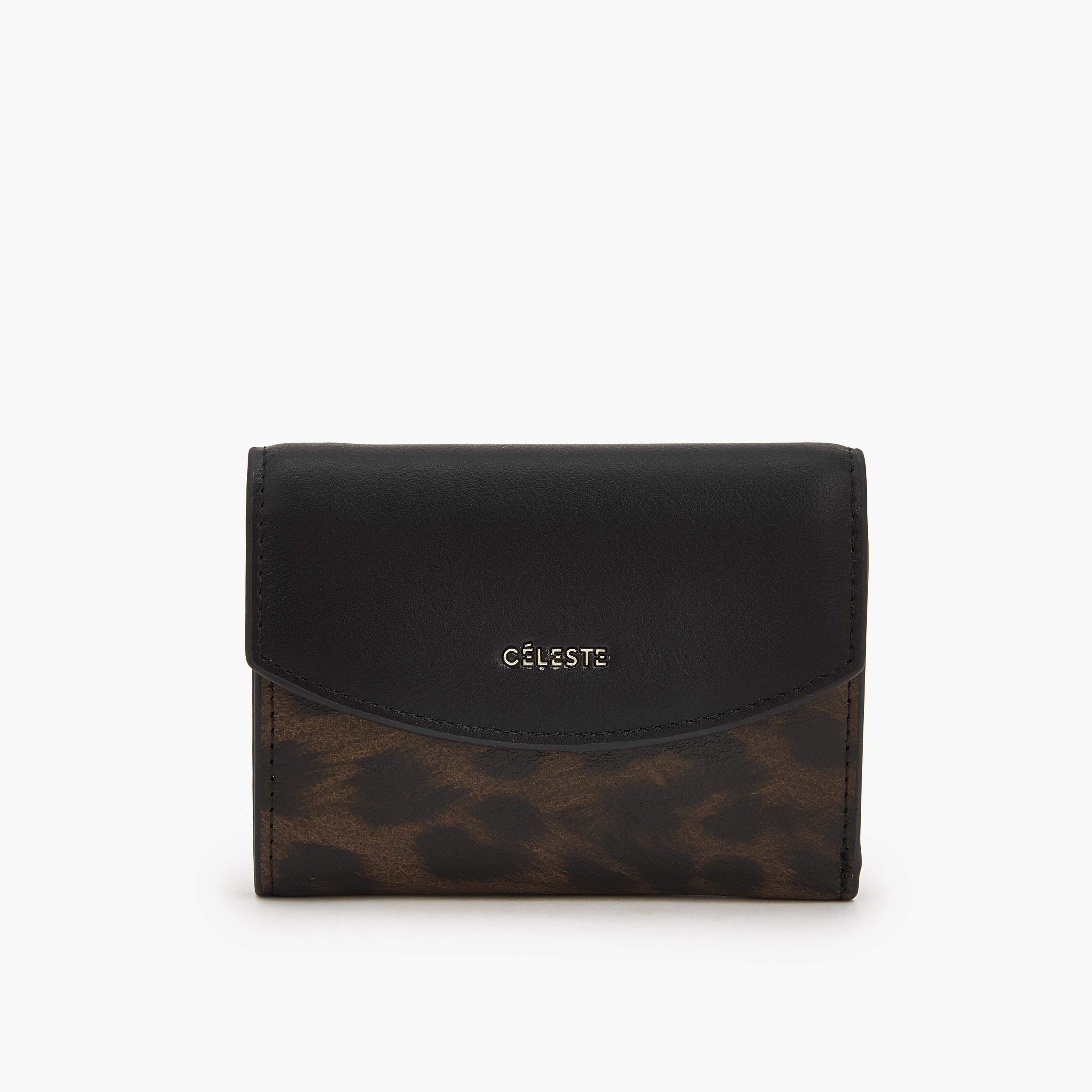 Celeste Animal Print Wallet with Snap Button Closure-women-bagsandwallets-wallets-image-1