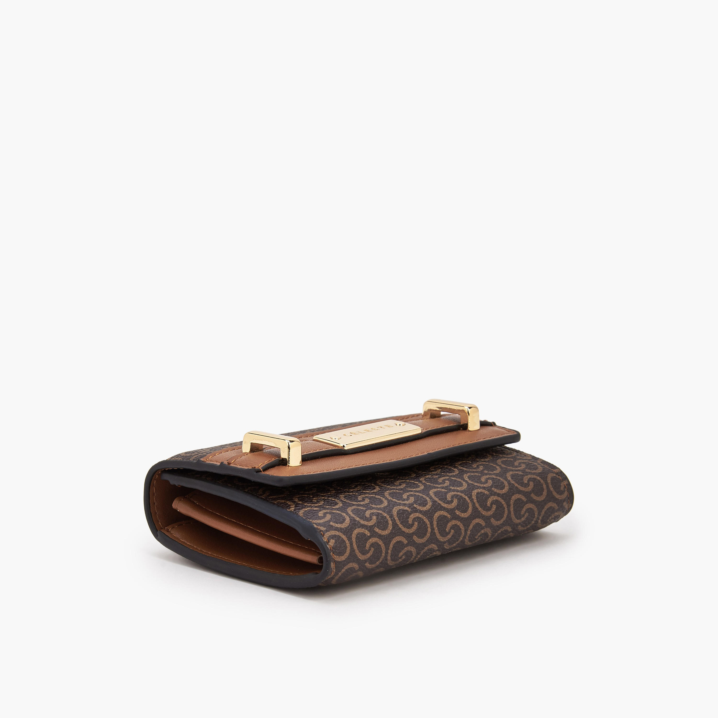 Celeste Monogram Print Wallet with Magnetic Snap Button Closure-women-bagsandwallets-wallets-image-5
