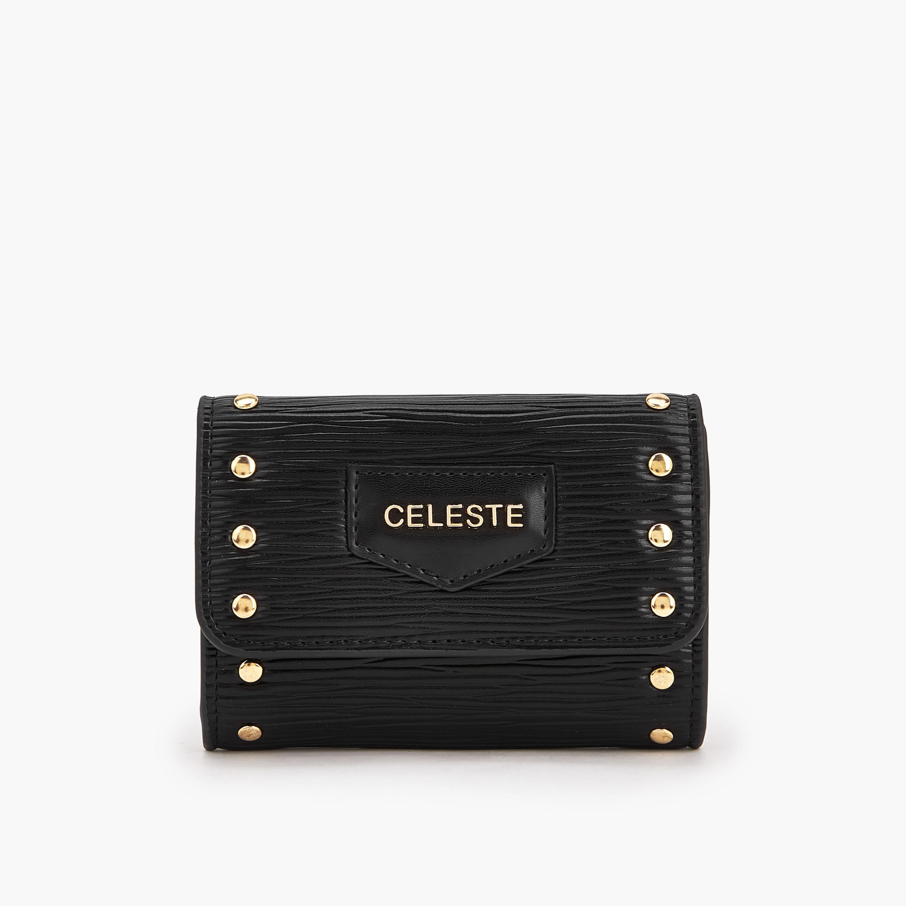 Celeste Stud Embellished Wallet with Button Closure-women-bagsandwallets-wallets-image-1