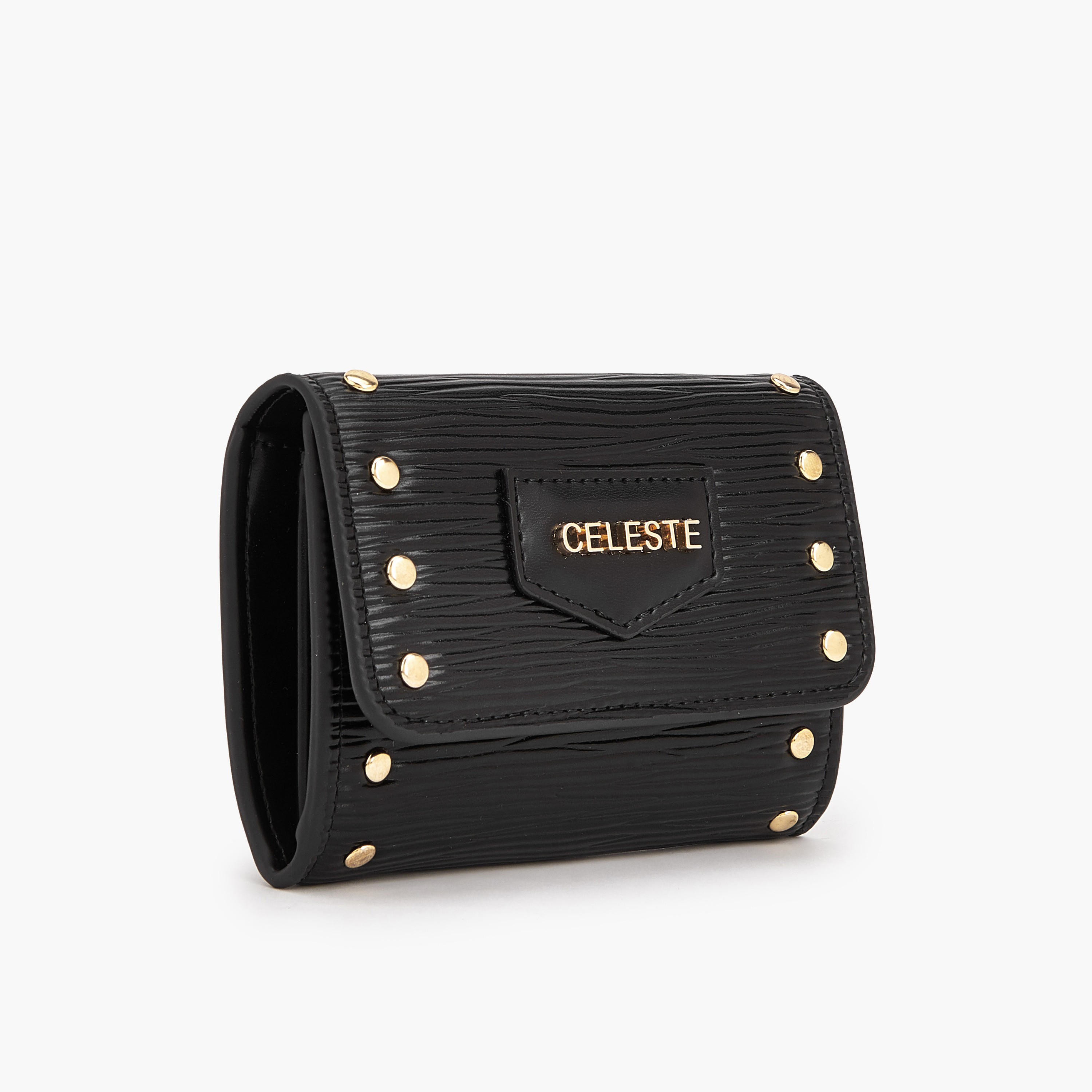 Celeste Stud Embellished Wallet with Button Closure-women-bagsandwallets-wallets-image-2