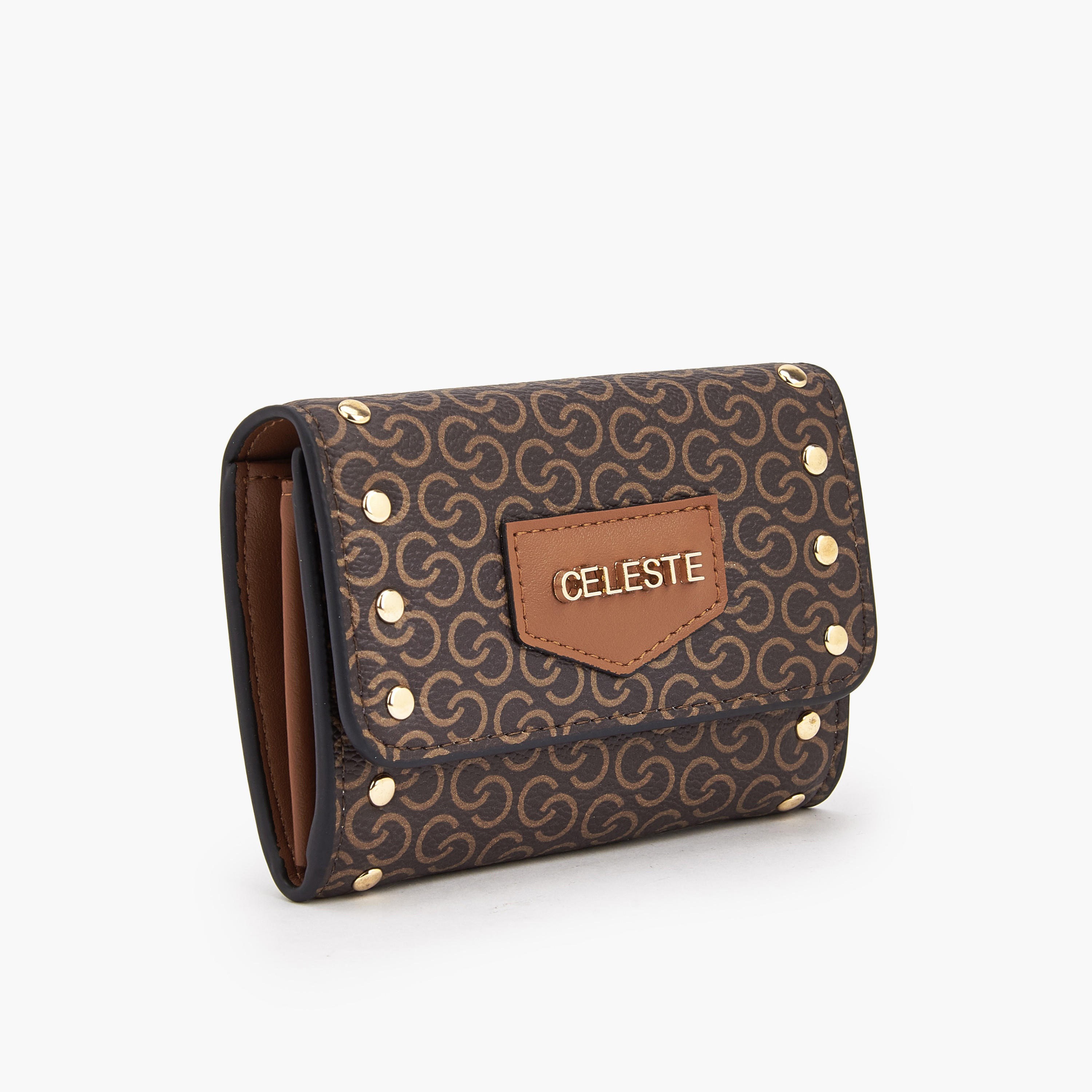 Celeste Stud Embellished Wallet with Button Closure-women-bagsandwallets-wallets-image-2