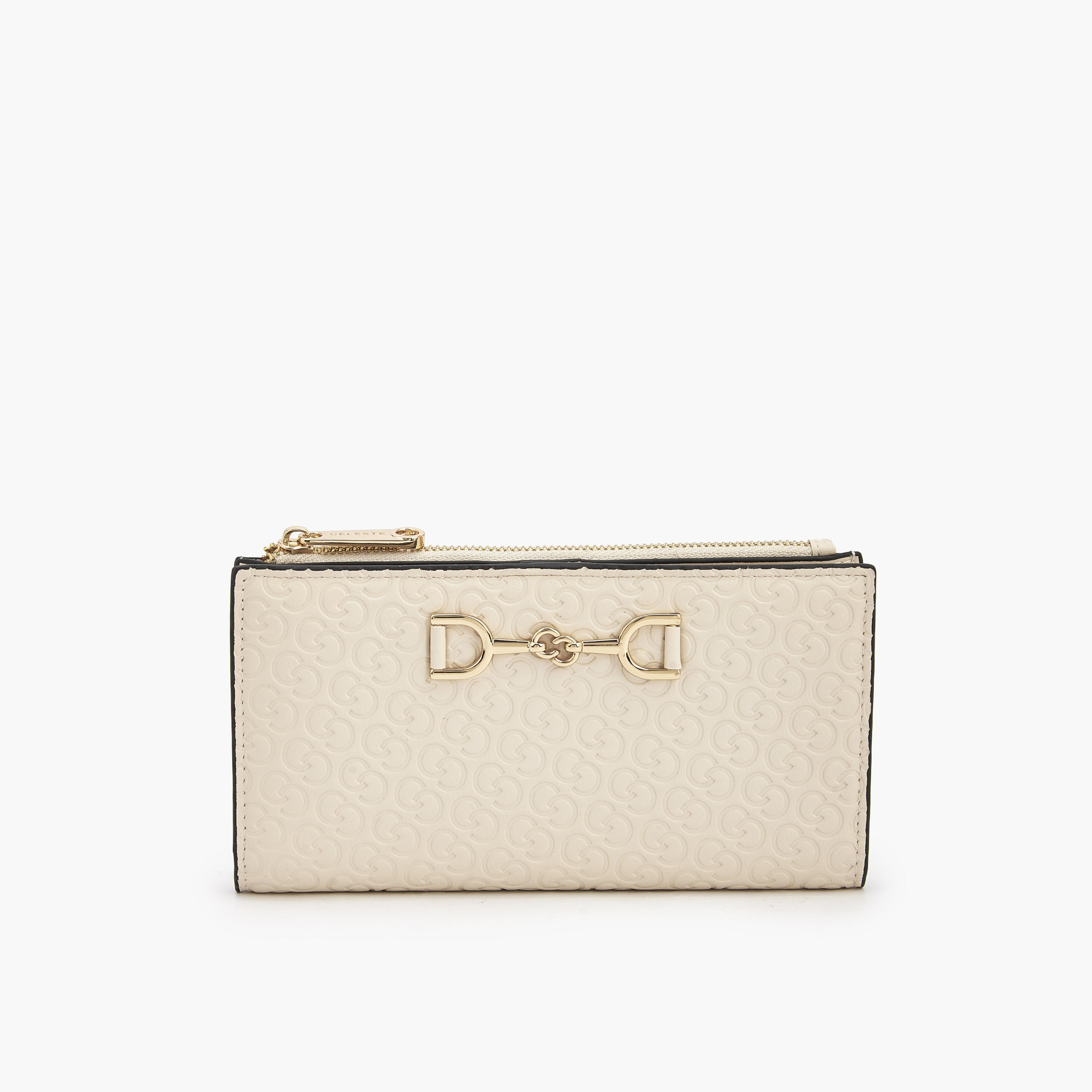 محفظة بنقوش مونوجرام مع زر إغلاق من سيليست-women-bagsandwallets-wallets-image-7