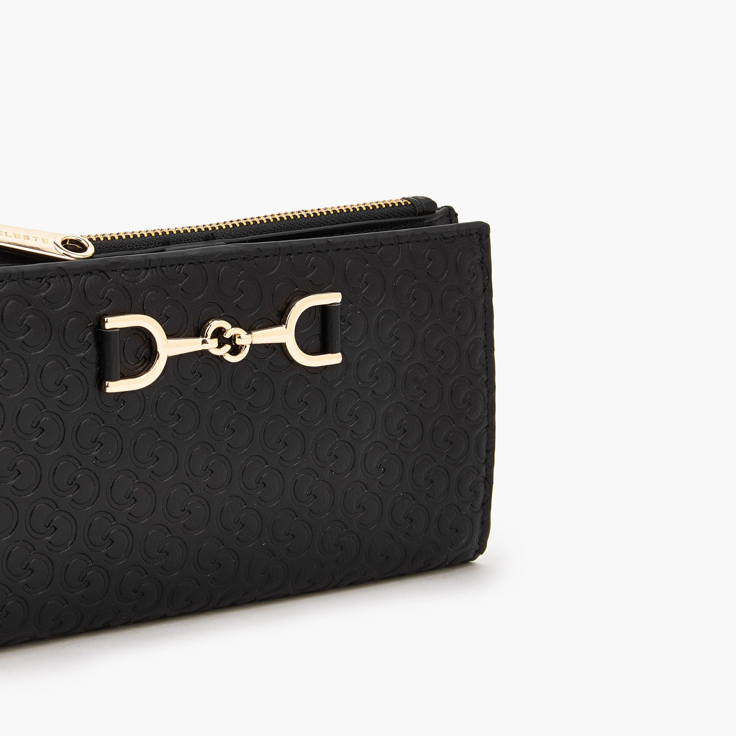 Celeste Monogram Embossed Wallet with Button Closure-women-bagsandwallets-wallets-image-3