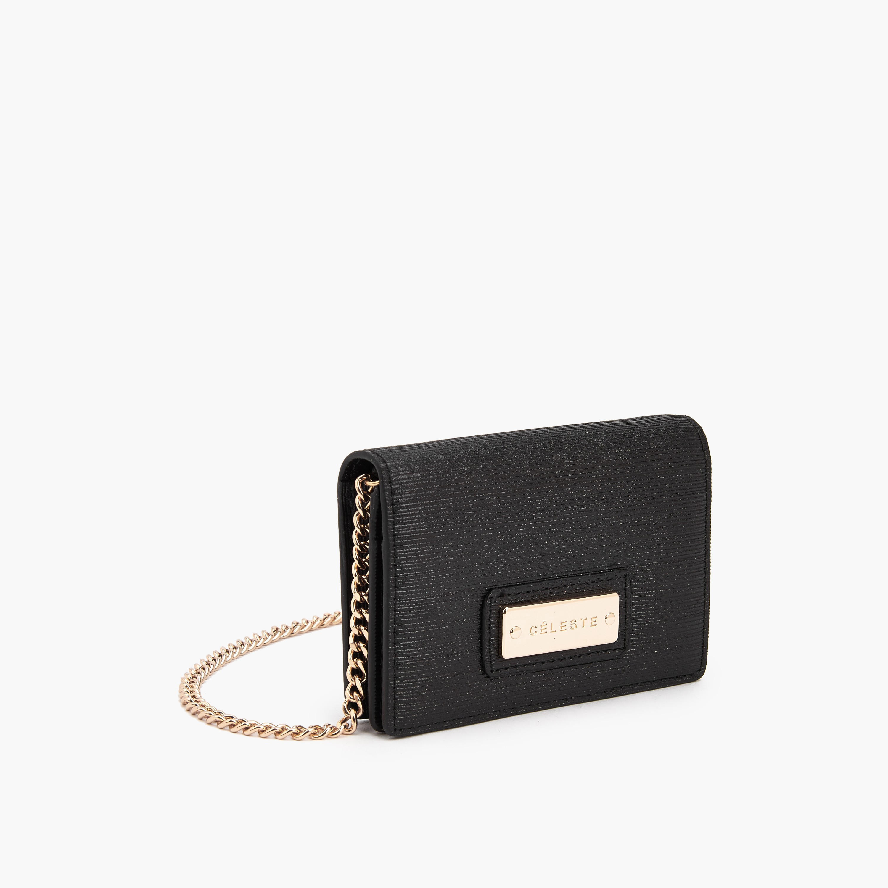 Celeste Textured Crossbody Bag with Chain Strap-women-bagsandwallets-handbags-image-3