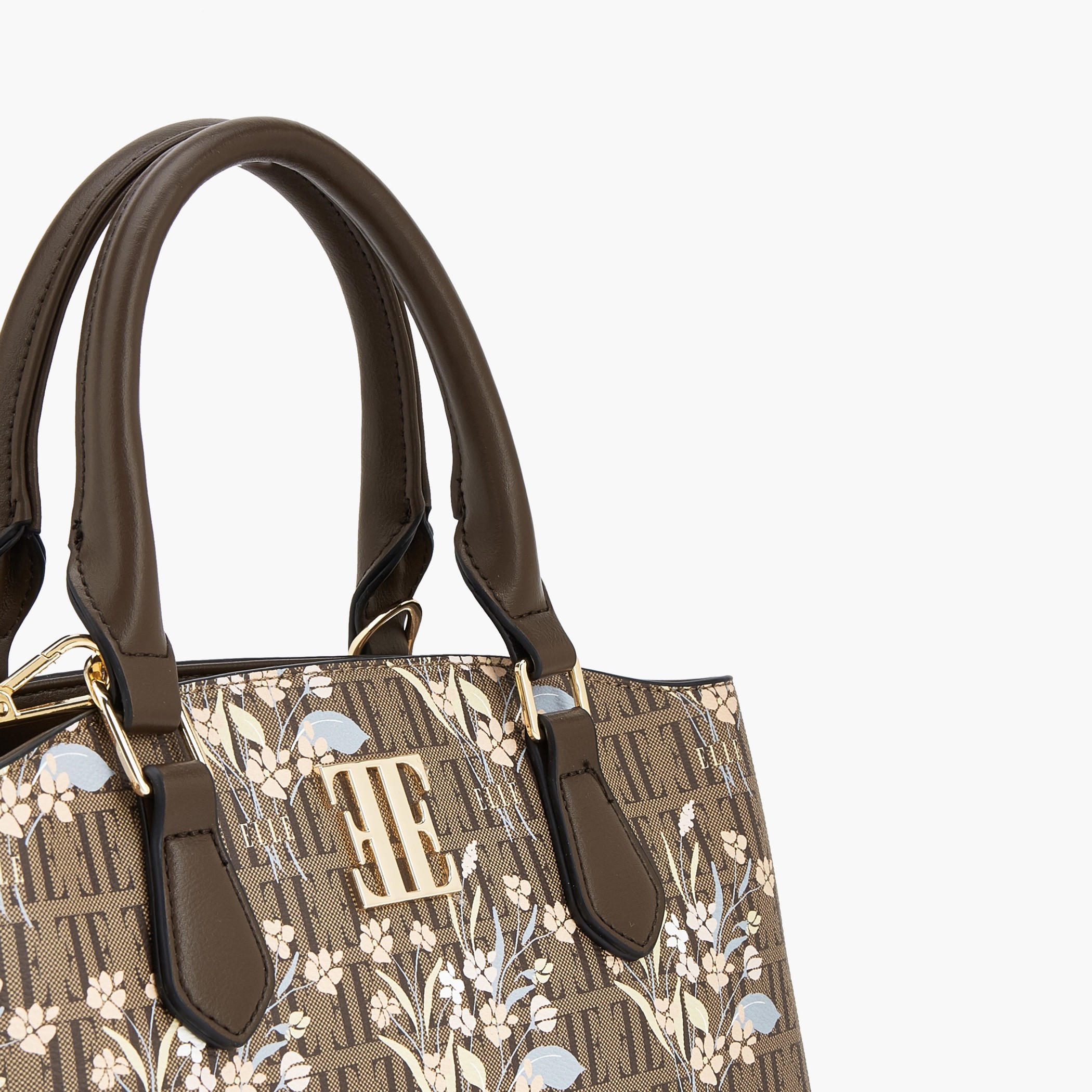 Elle Floral Monogram Print Satchel Bag with Detachable Strap-women-bagsandwallets-handbags-image-5
