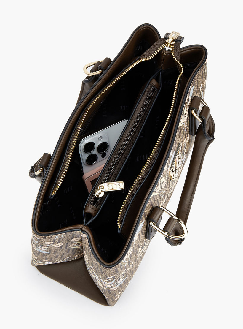 شنطة ساتشل بطبعات مونوجرام وزهور مع حزام قابل للفصل من إيل-women-bagsandwallets-handbags-image-8