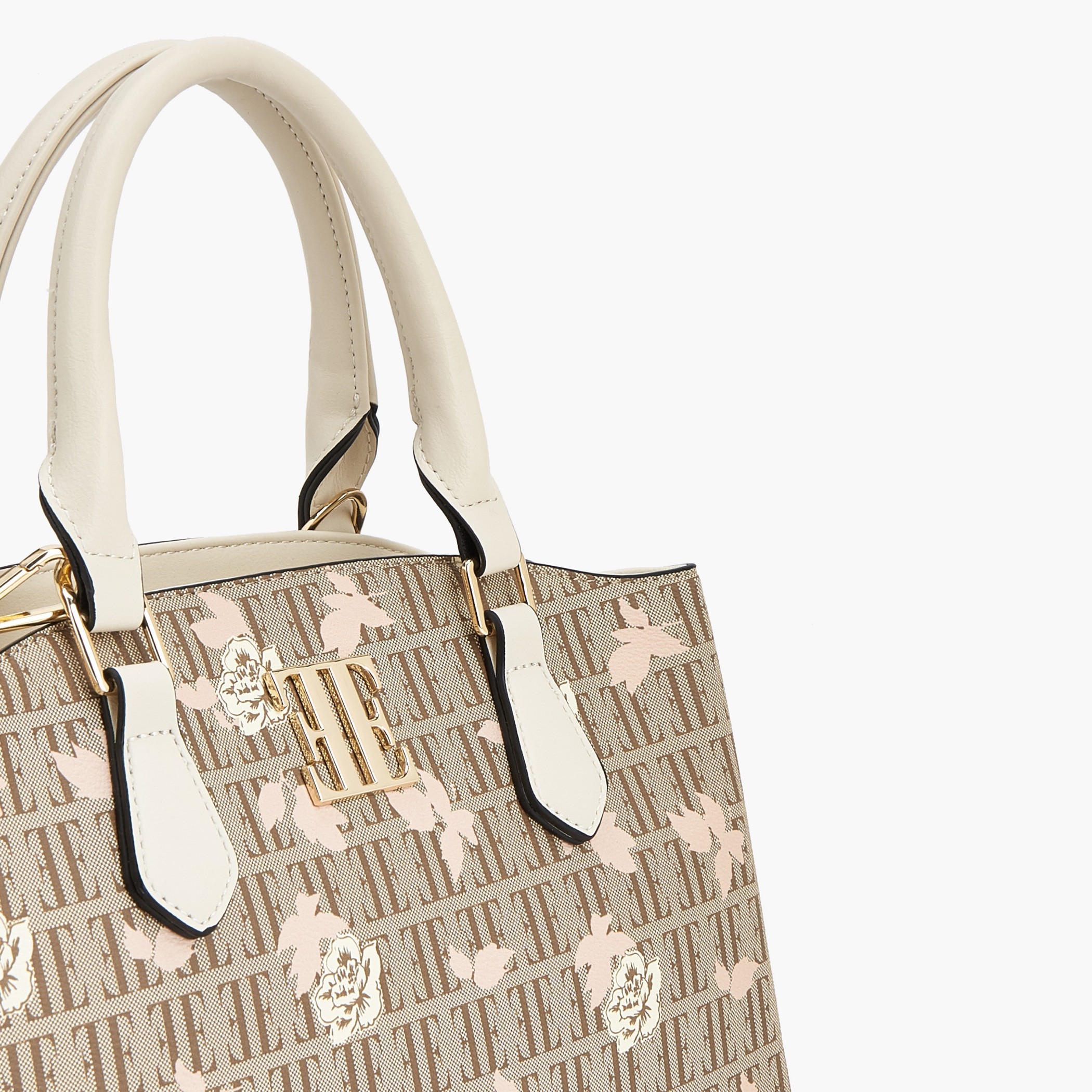 Elle Floral Monogram Print Satchel Bag with Detachable Strap-women-bagsandwallets-handbags-image-5