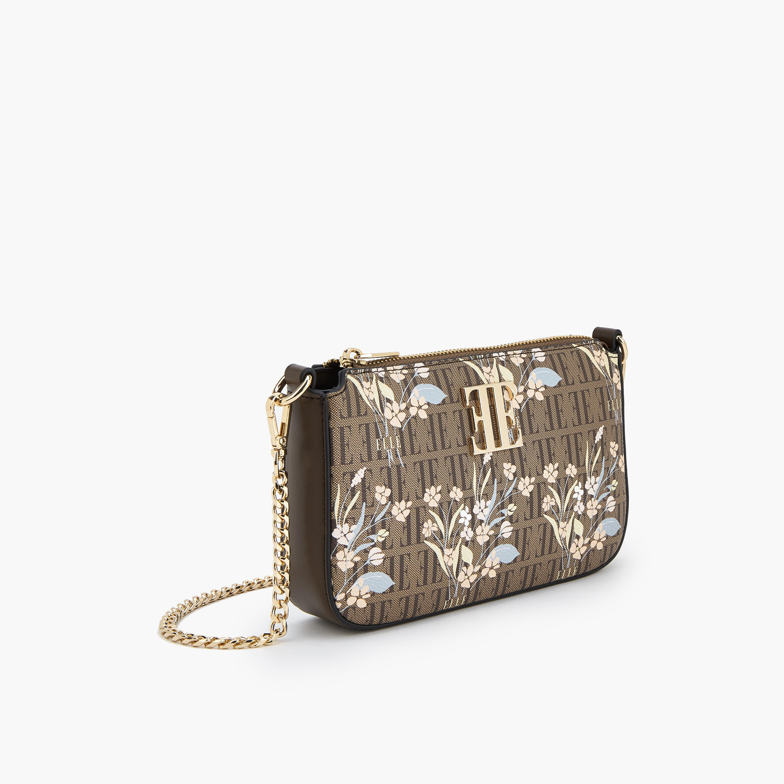 شنطة كروس بودي بطبعات مونوجرام وأزهار وحزام سلسلة من إيل-women-bagsandwallets-handbags-image-4