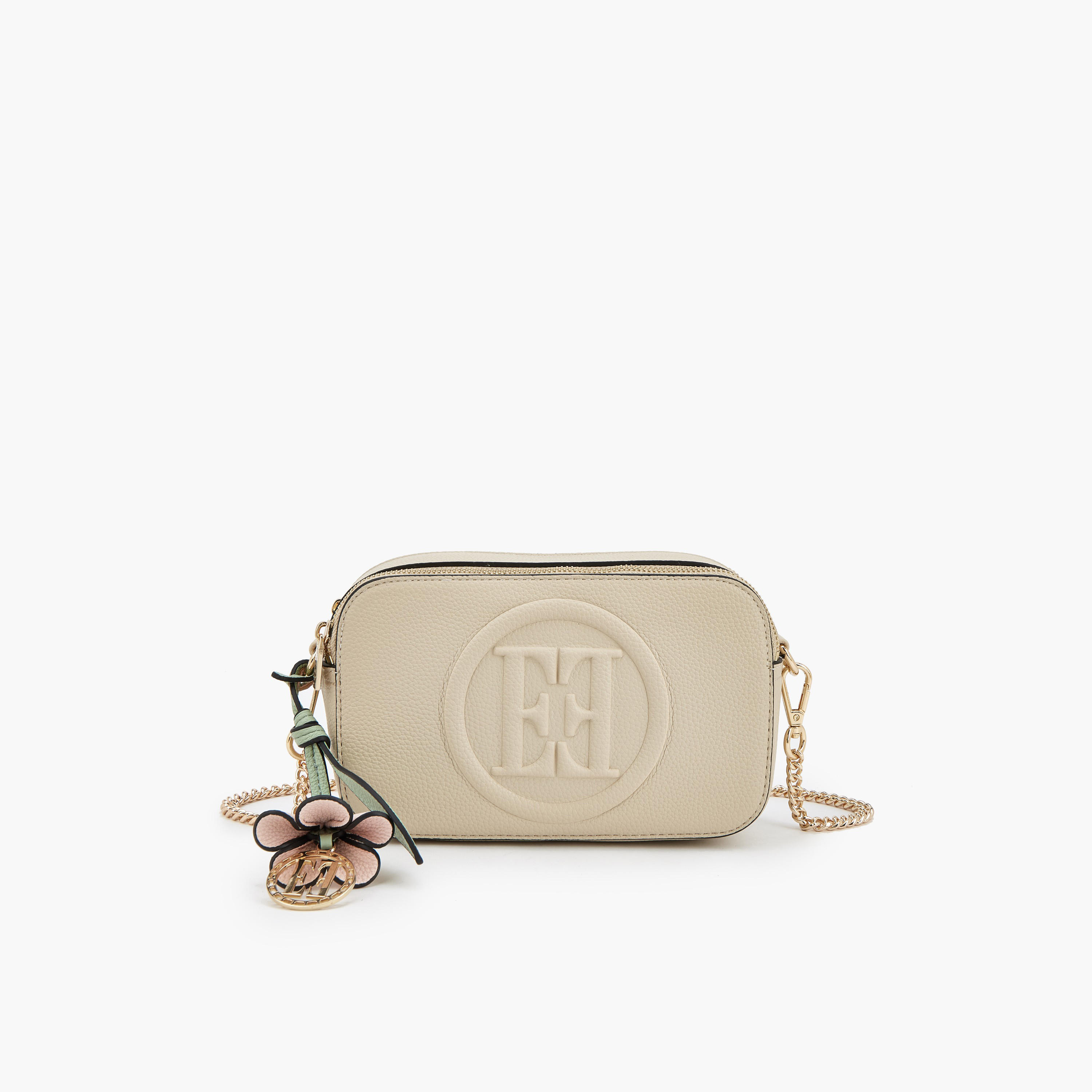 Elle Monogram Embossed Crossbody Bag with Chain Strap-women-bagsandwallets-handbags-image-1