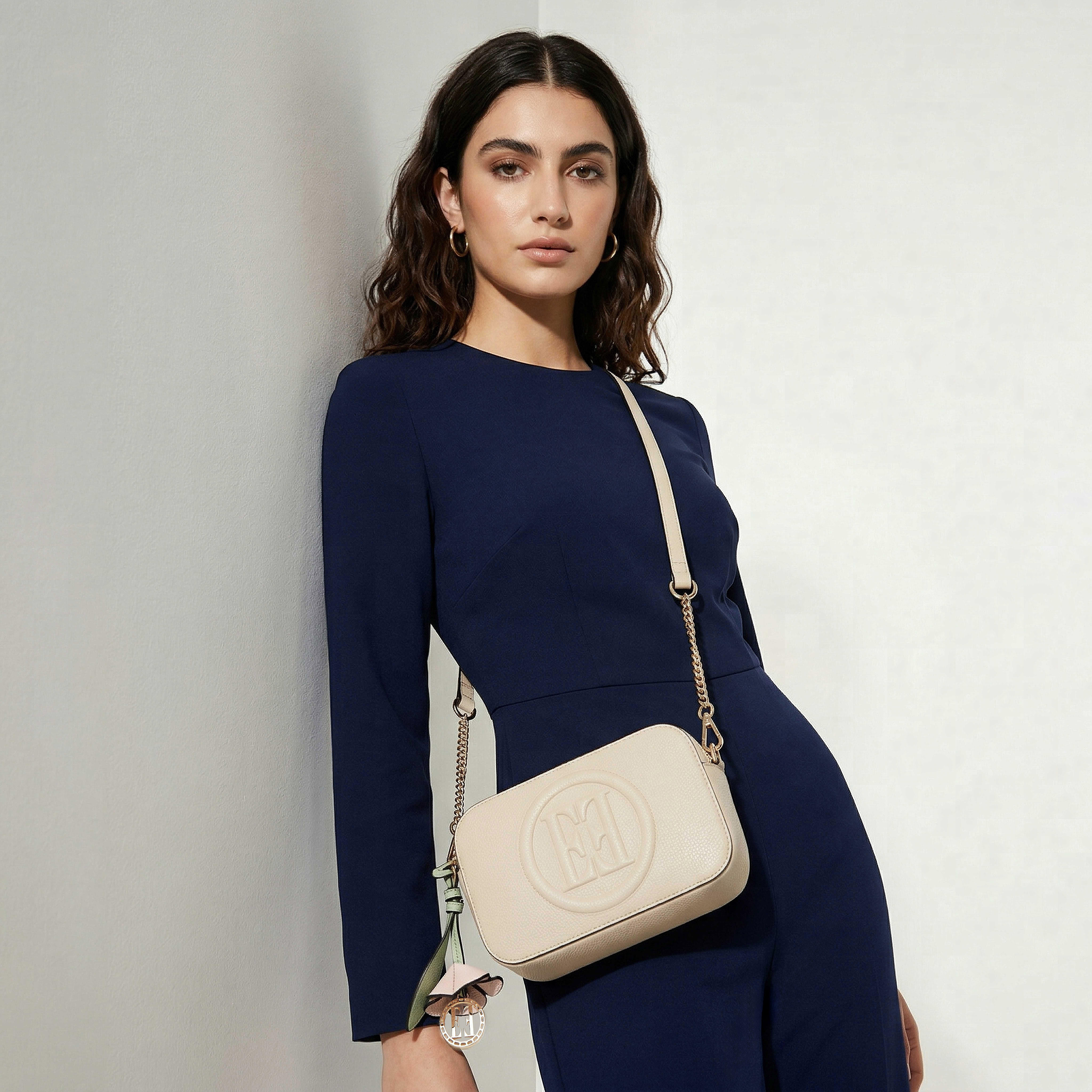 Elle Monogram Embossed Crossbody Bag with Chain Strap-women-bagsandwallets-handbags-image-2