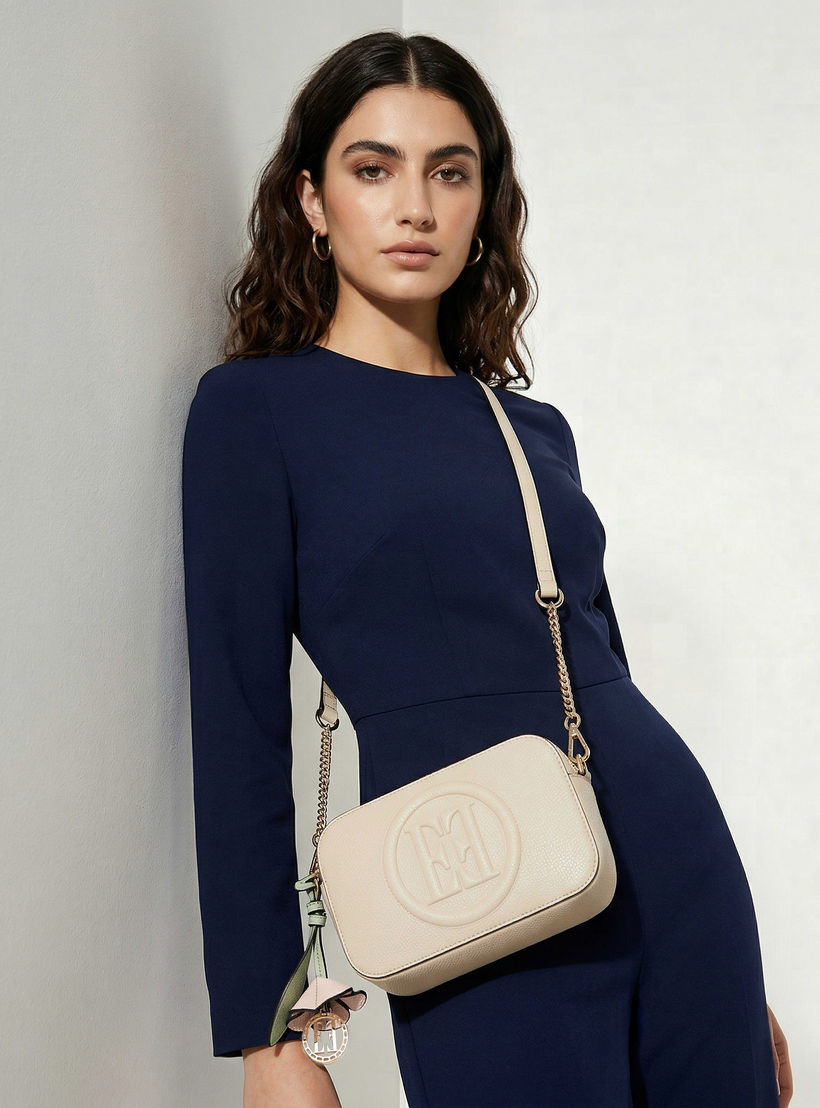 Elle Monogram Embossed Crossbody Bag with Chain Strap-women-bagsandwallets-handbags-image-2