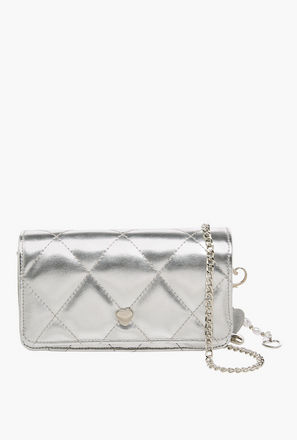 Little Missy Quilted Crossbody Bag with Chain Strap-girls-accessories-image-1