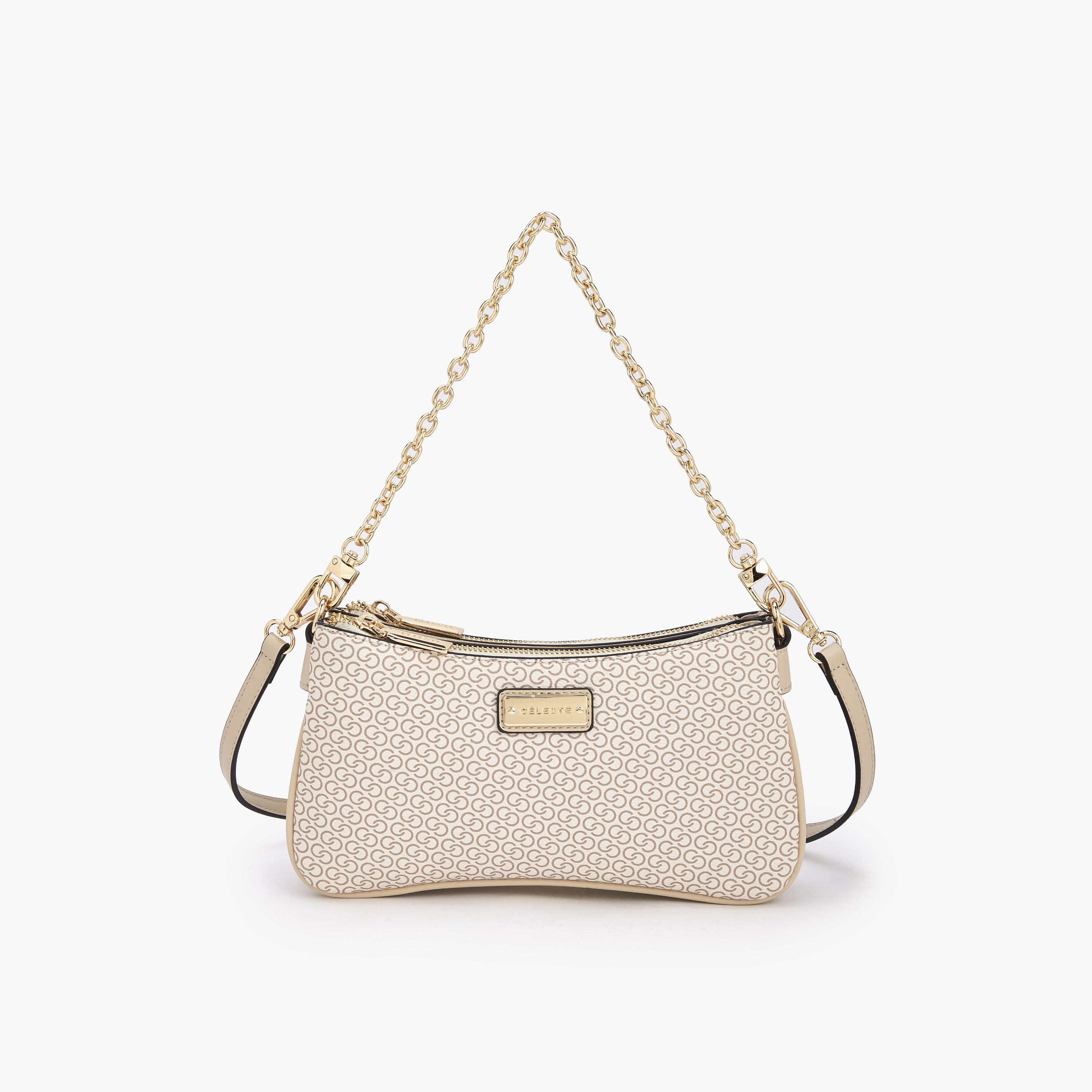 Celeste Monogram Print Crossbody Bag with Zip Closure-women-bagsandwallets-handbags-image-1