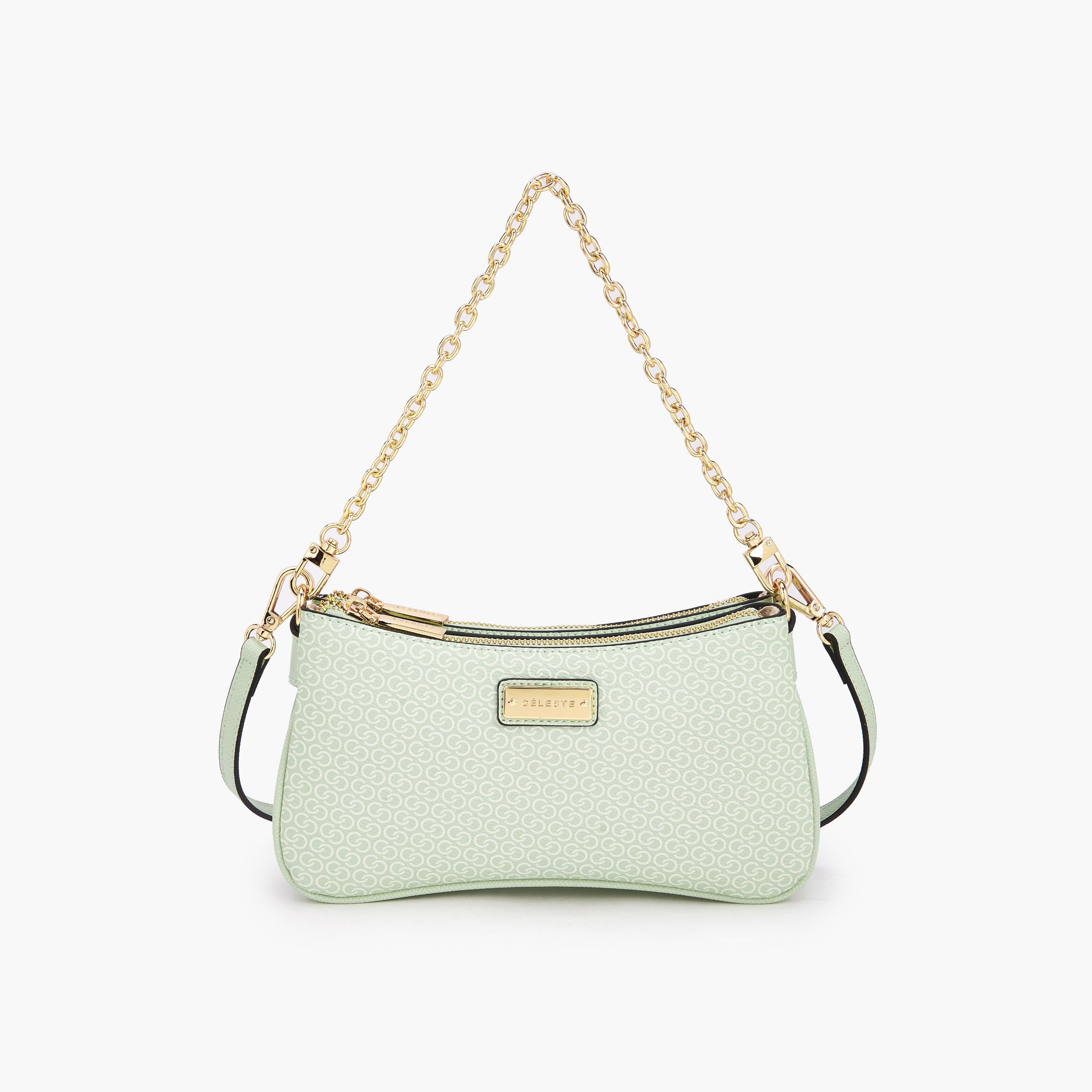 Celeste Monogram Print Crossbody Bag with Zip Closure-women-bagsandwallets-handbags-image-1
