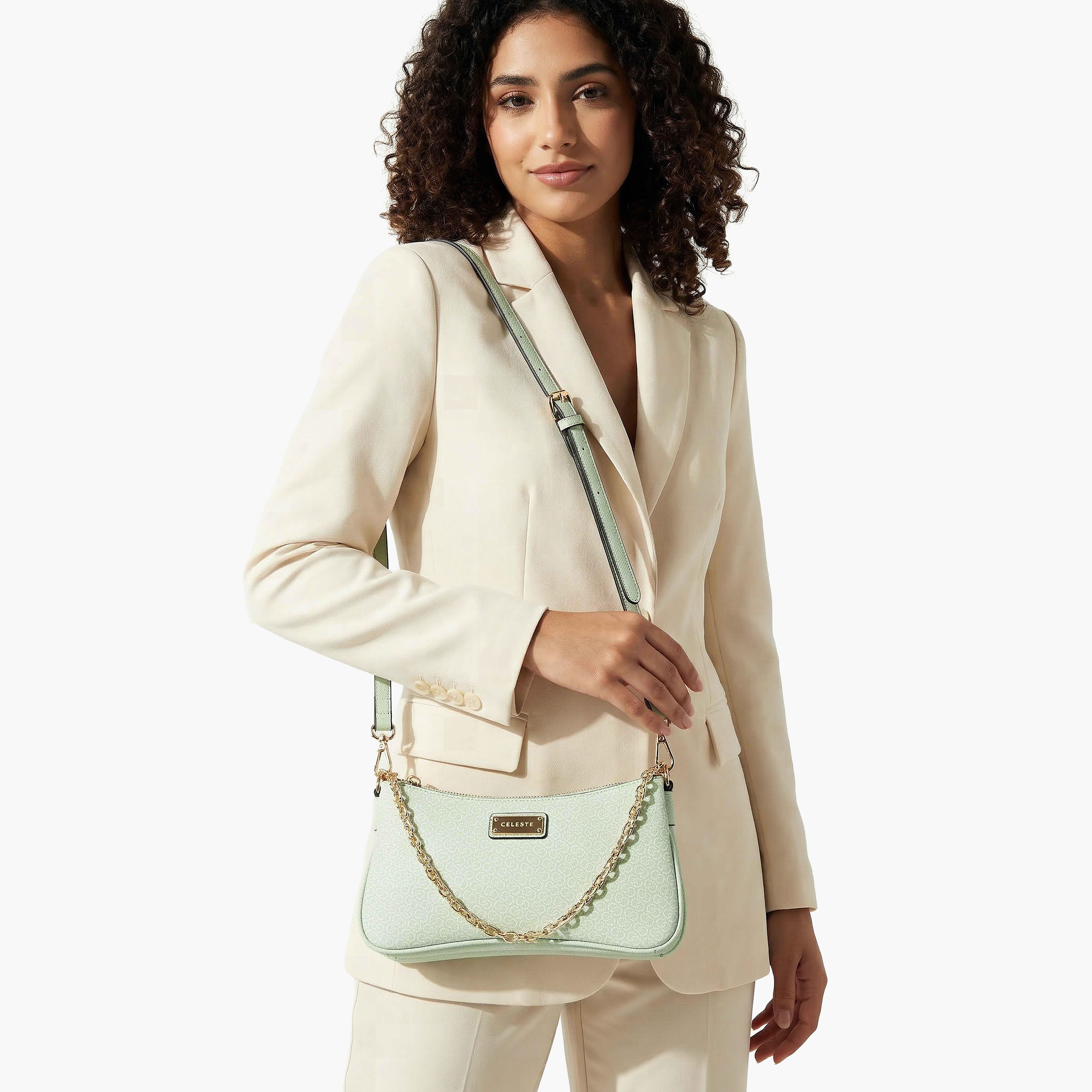 Celeste Monogram Print Crossbody Bag with Zip Closure-women-bagsandwallets-handbags-image-2