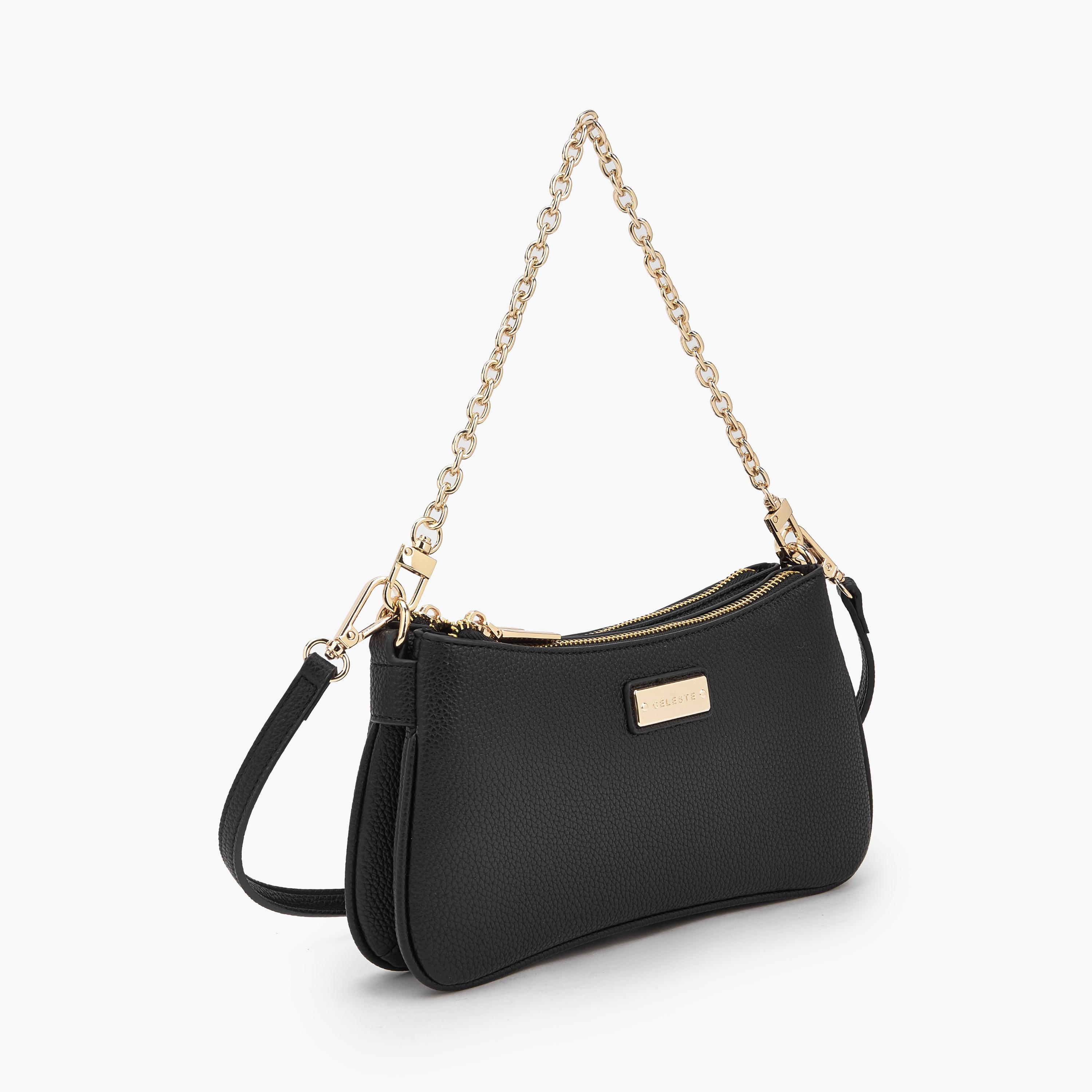 Celeste Textured Crossbody Bag with Zip Closure-women-bagsandwallets-handbags-image-4