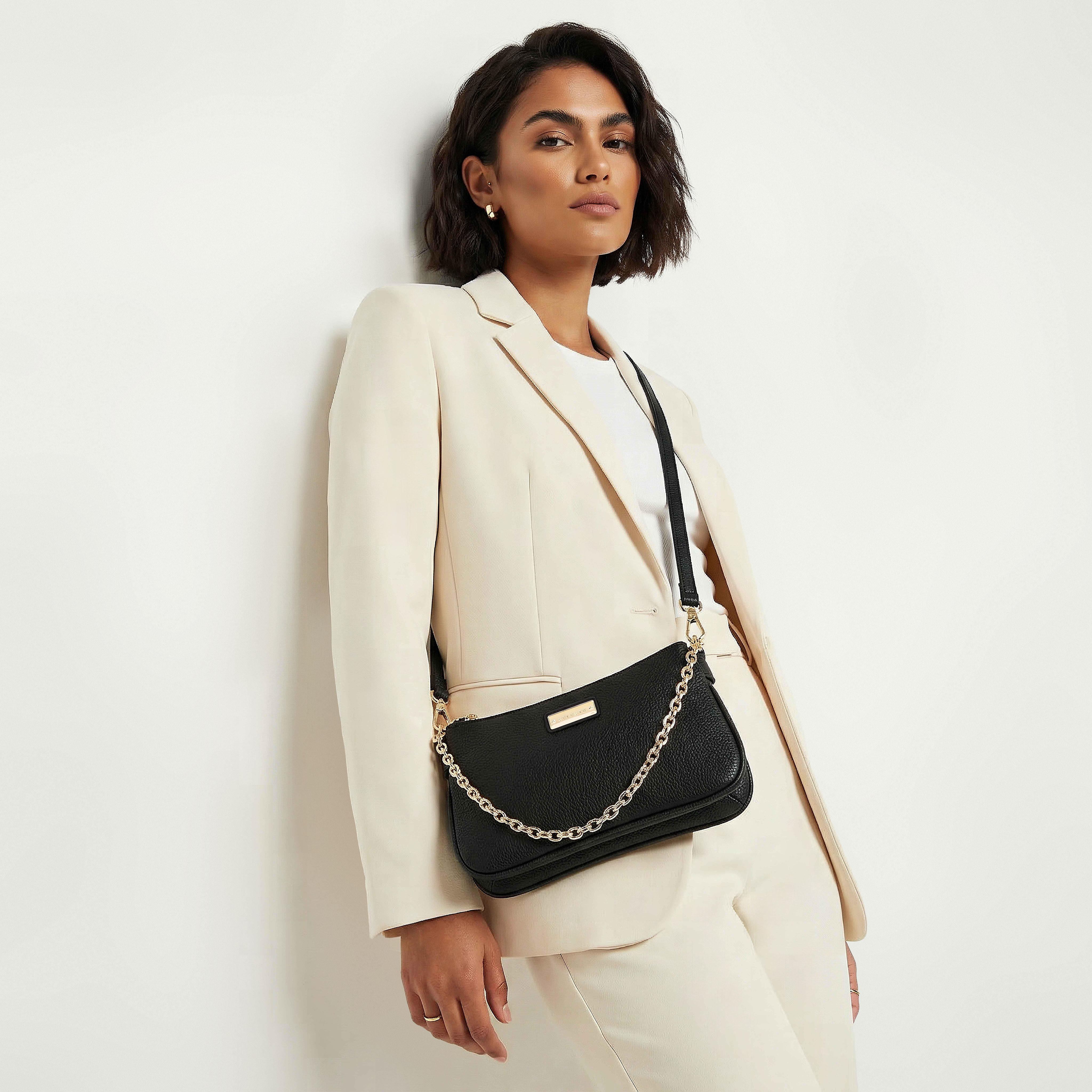 Celeste Textured Crossbody Bag with Zip Closure-women-bagsandwallets-handbags-image-2