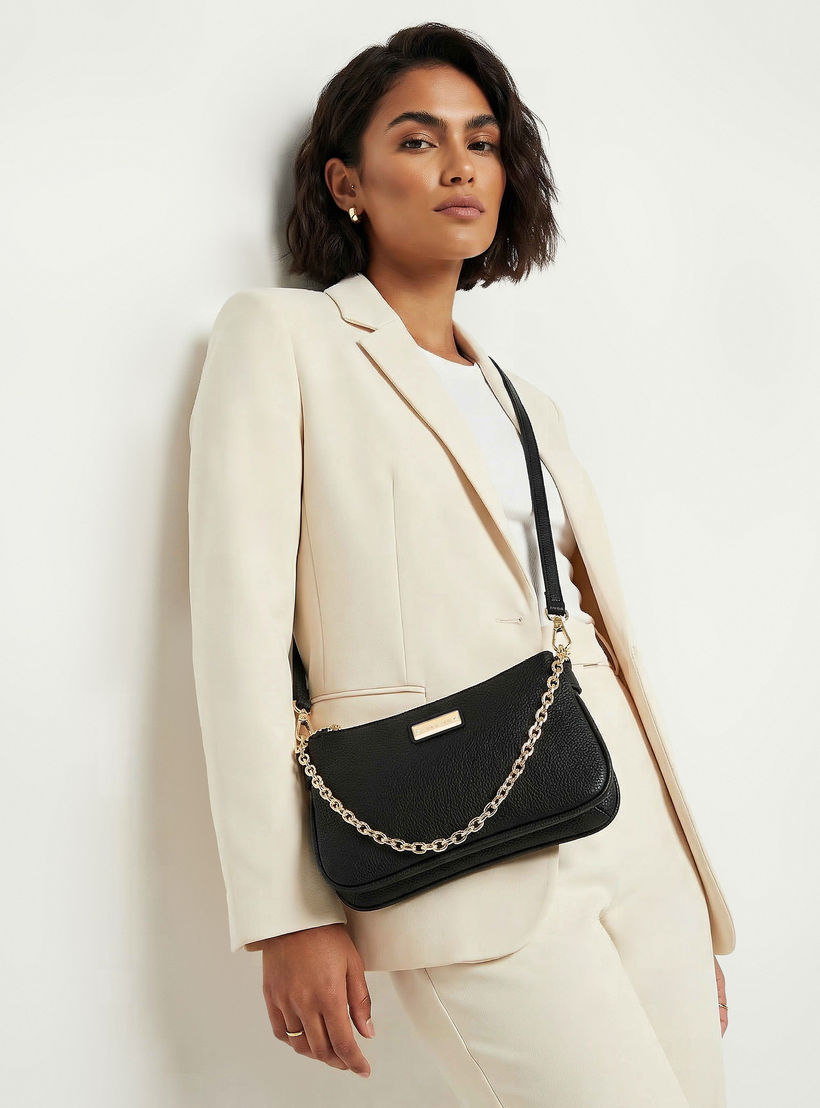 Celeste Textured Crossbody Bag with Zip Closure-women-bagsandwallets-handbags-image-2