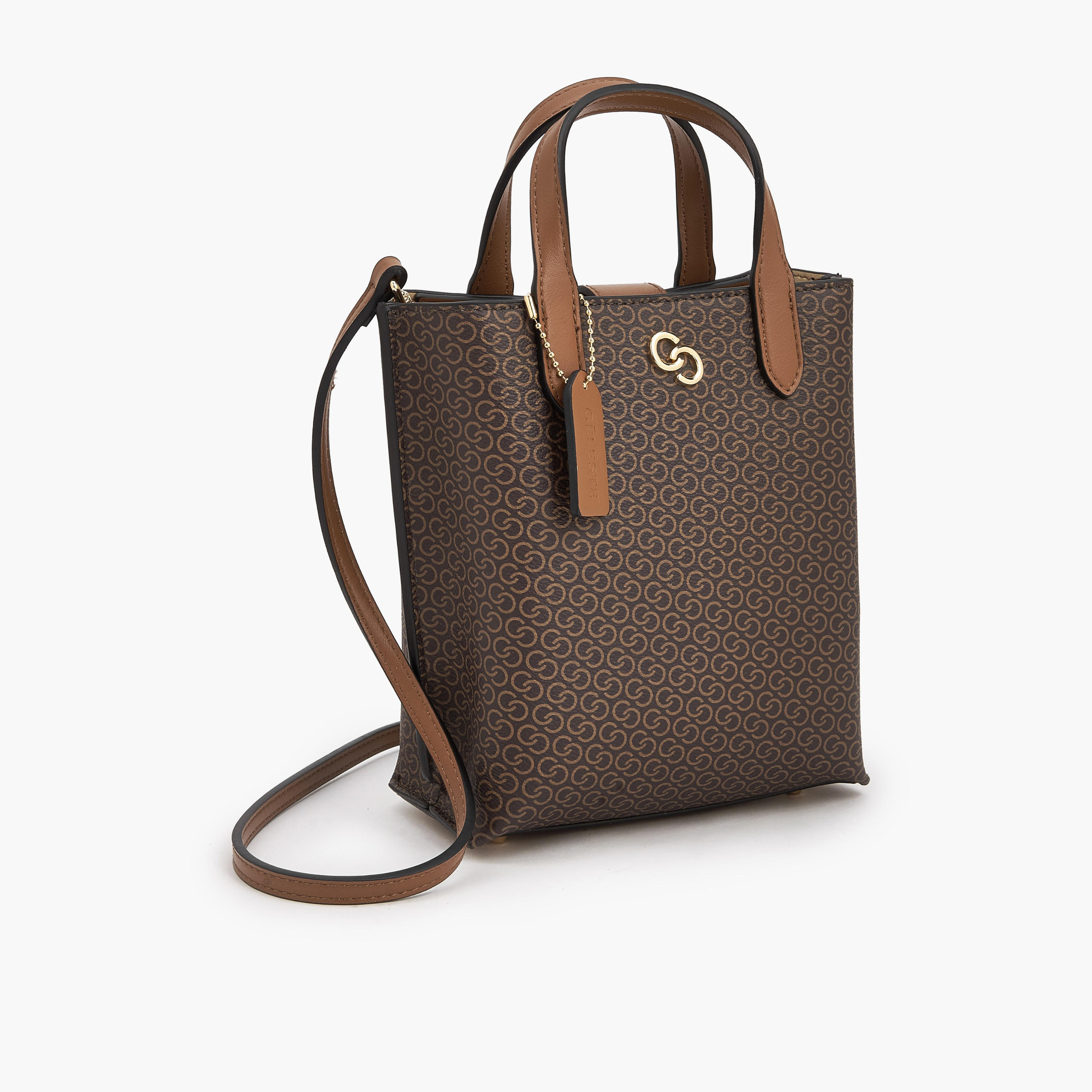 Celeste Monogram Print Tote Bag with Double Handle-women-bagsandwallets-handbags-image-4