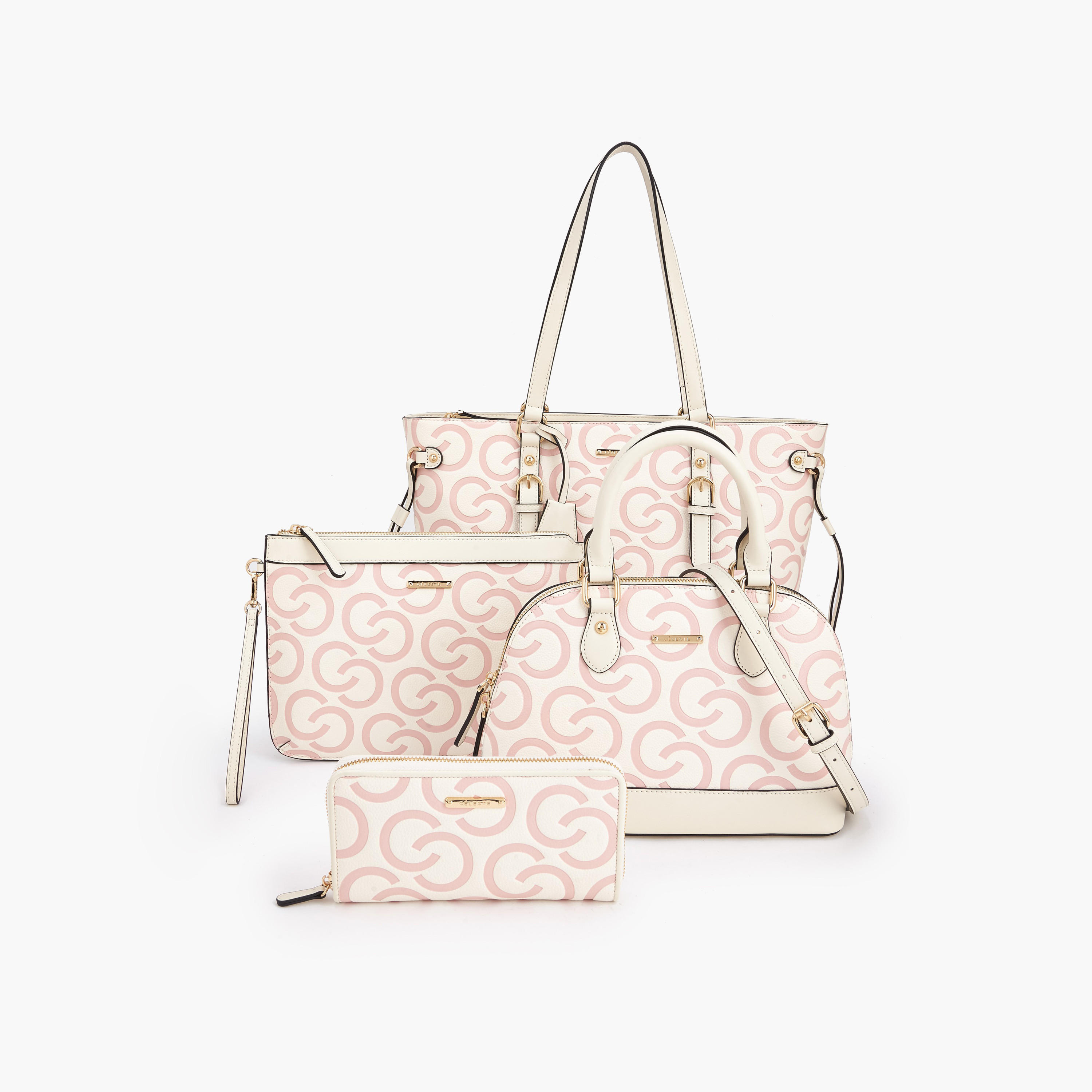 Celeste 4-Piece Tote Bag Set with Monogram Print-women-bagsandwallets-handbags-image-1