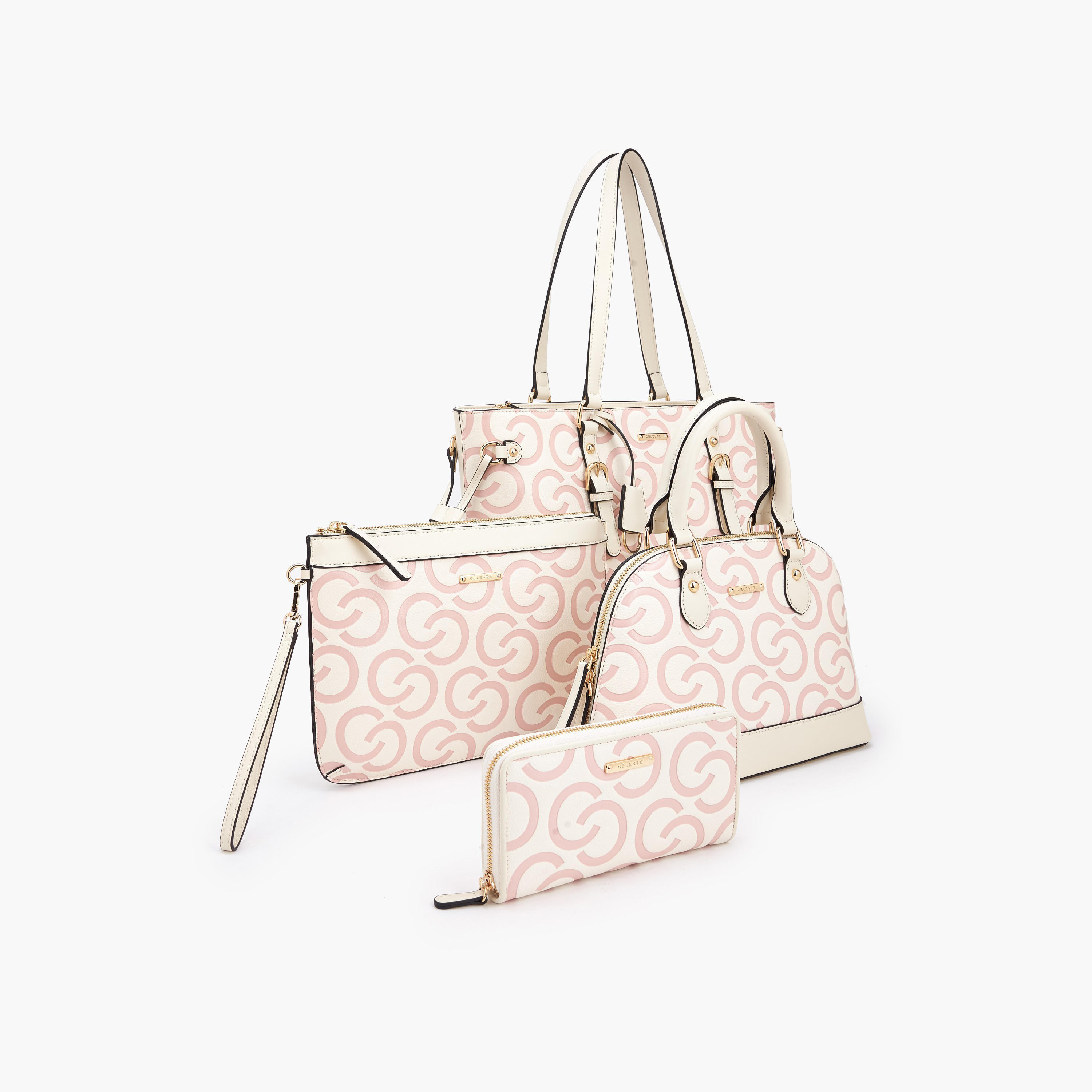 Celeste 4-Piece Tote Bag Set with Monogram Print-women-bagsandwallets-handbags-image-11