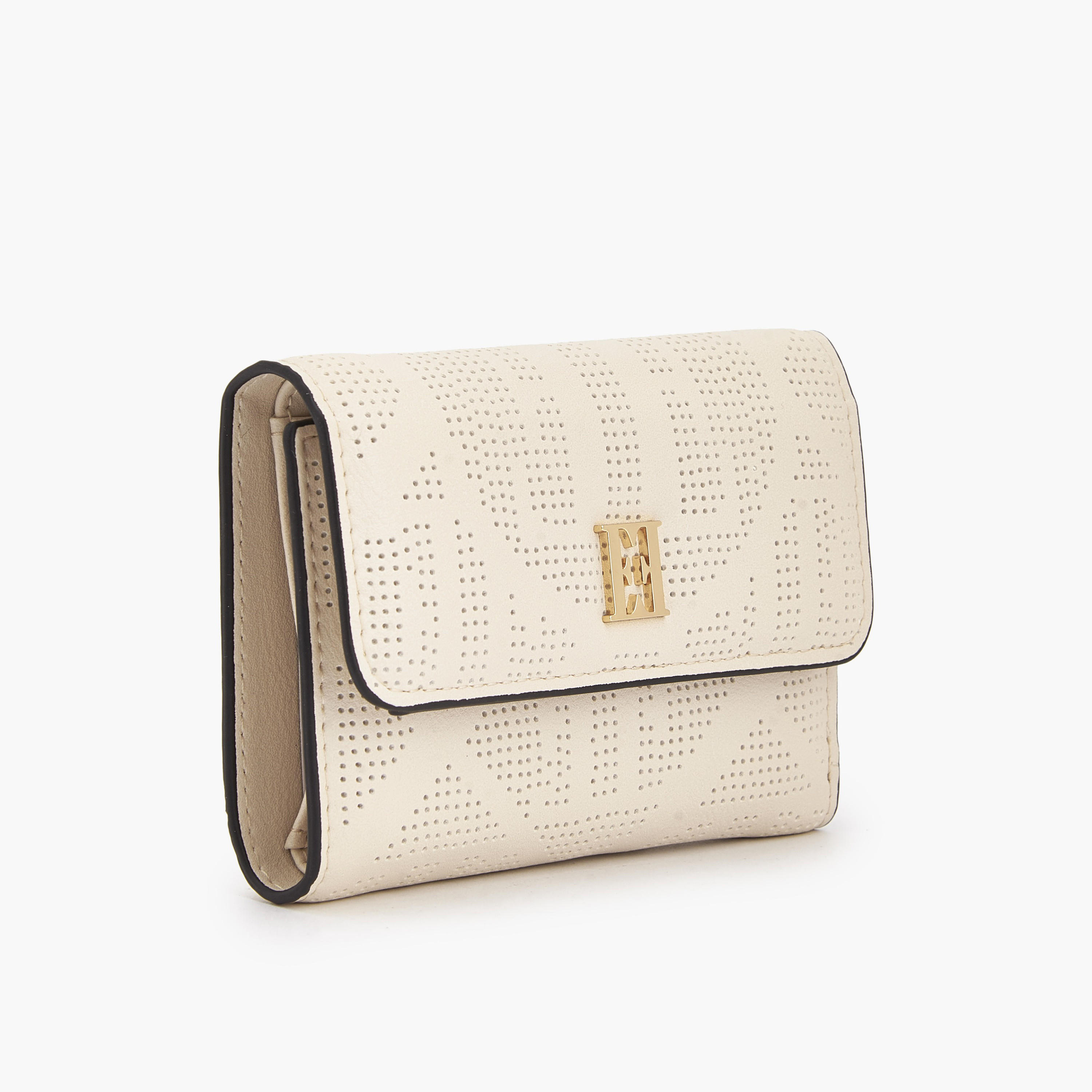 Elle Perforated Wallet with Snap Button Closure-women-bagsandwallets-wallets-image-2